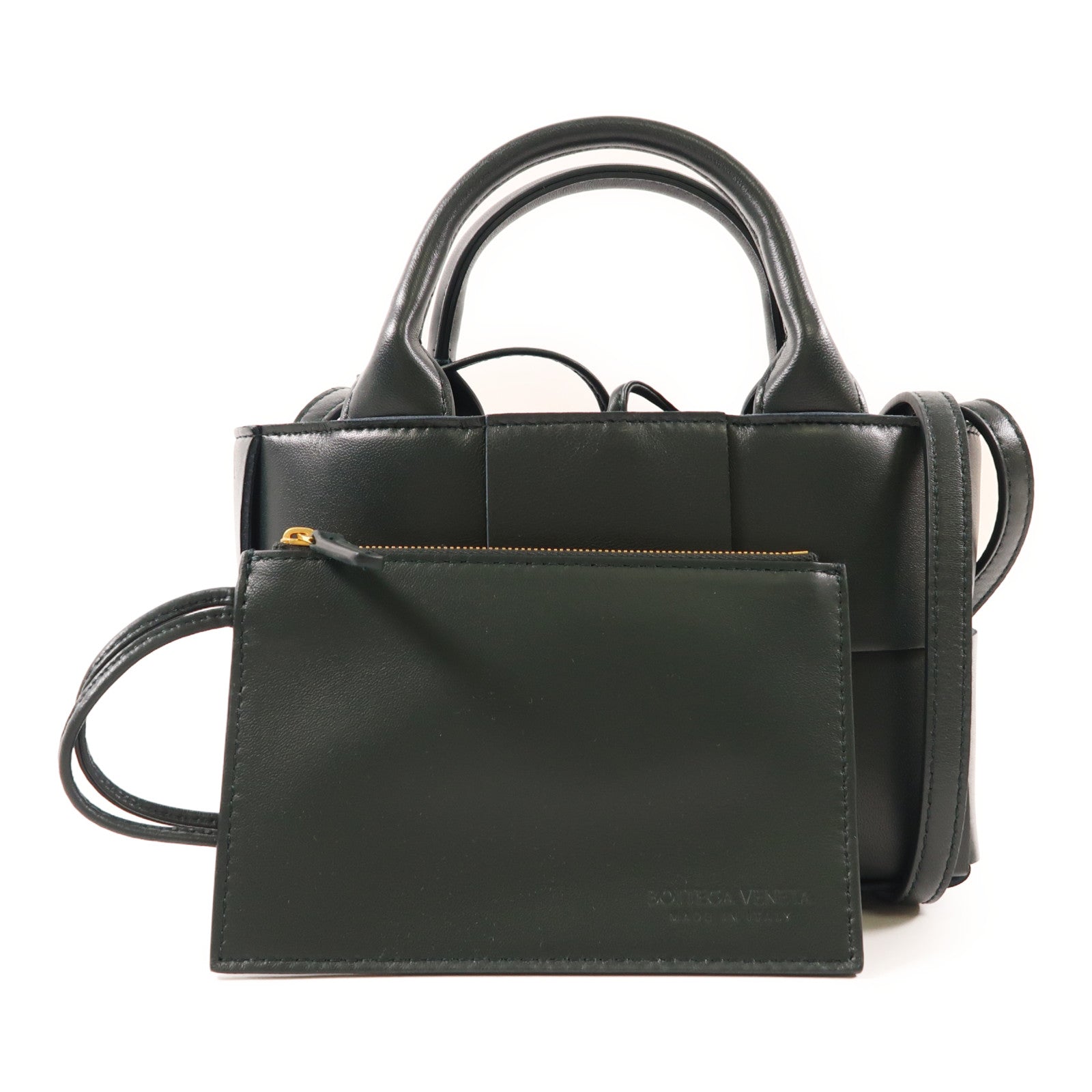 BOTTEGA VENETA GHW Arco Tote 2 Way Shoulder Bag 729029 VCQC2 Leather Green