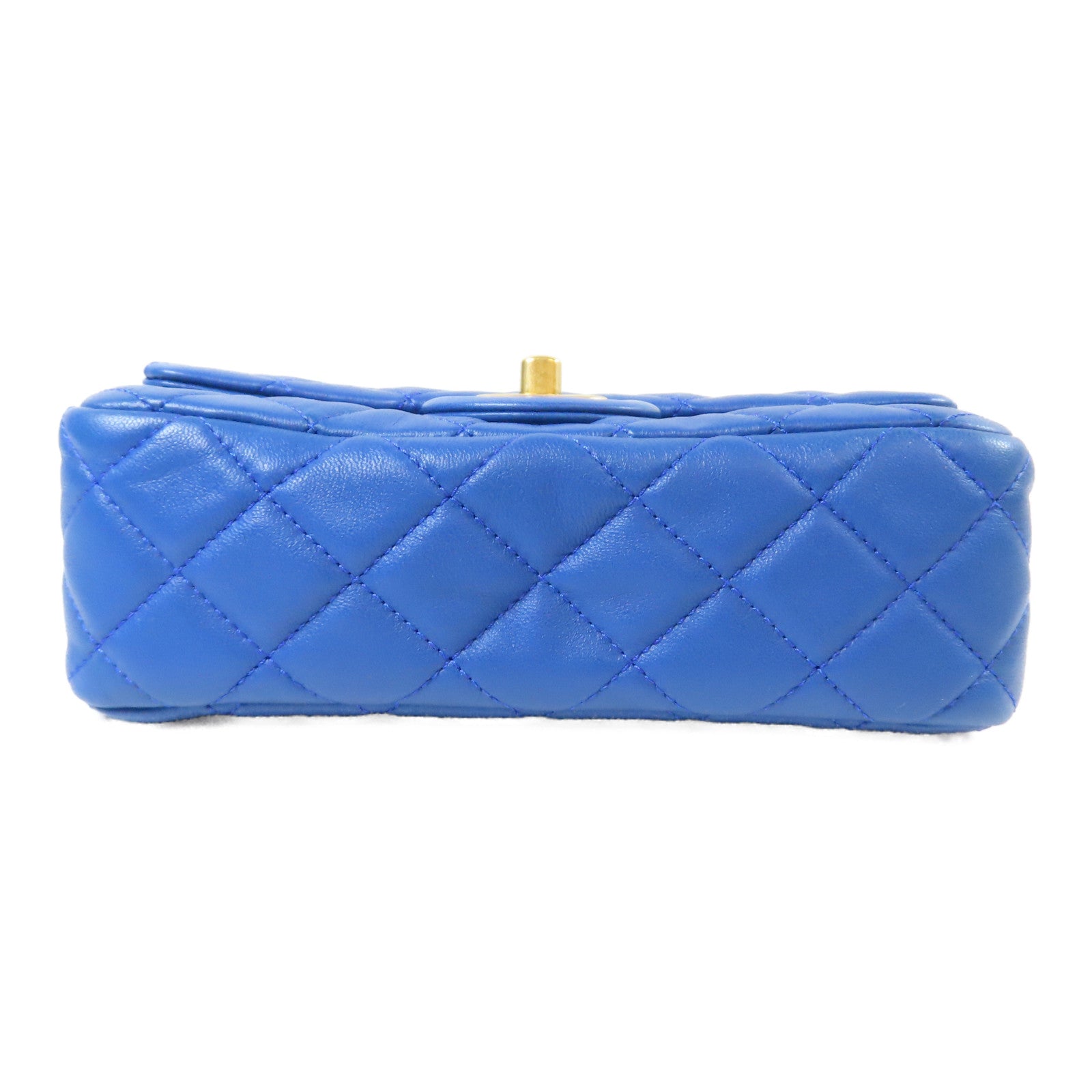 CHANEL 【激減優惠】菱格羊皮皮革Classic Flap Mini Chain Bag金扣肩背袋藍色