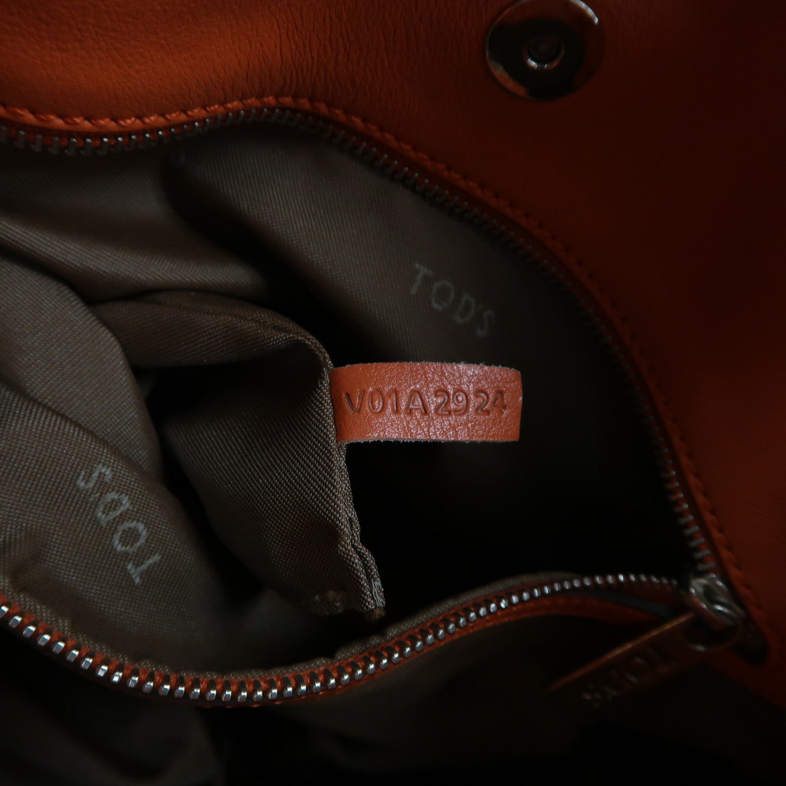 TOD'S (PRICE DOWN) SHW Hand Bag Calfskin Leather Orange