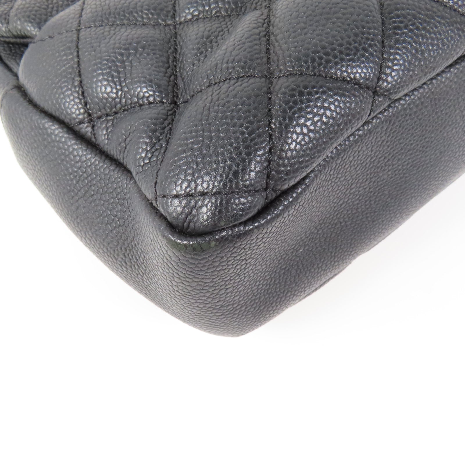 CHANEL 牛皮皮革Flap Bag銀扣鏈帶肩背袋