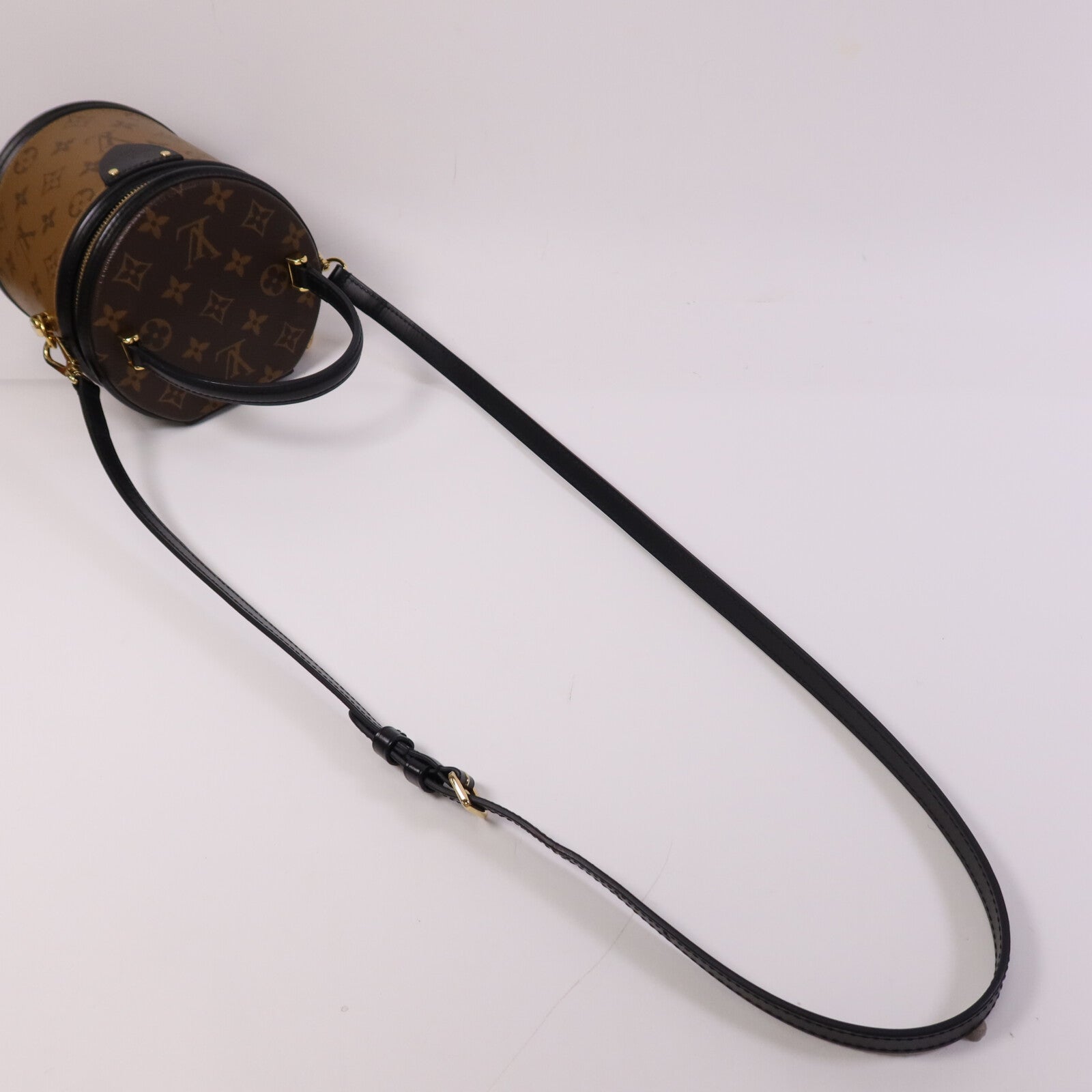 LOUIS VUITTON Monogram Reverse Cannes金扣手挽肩背兩用袋