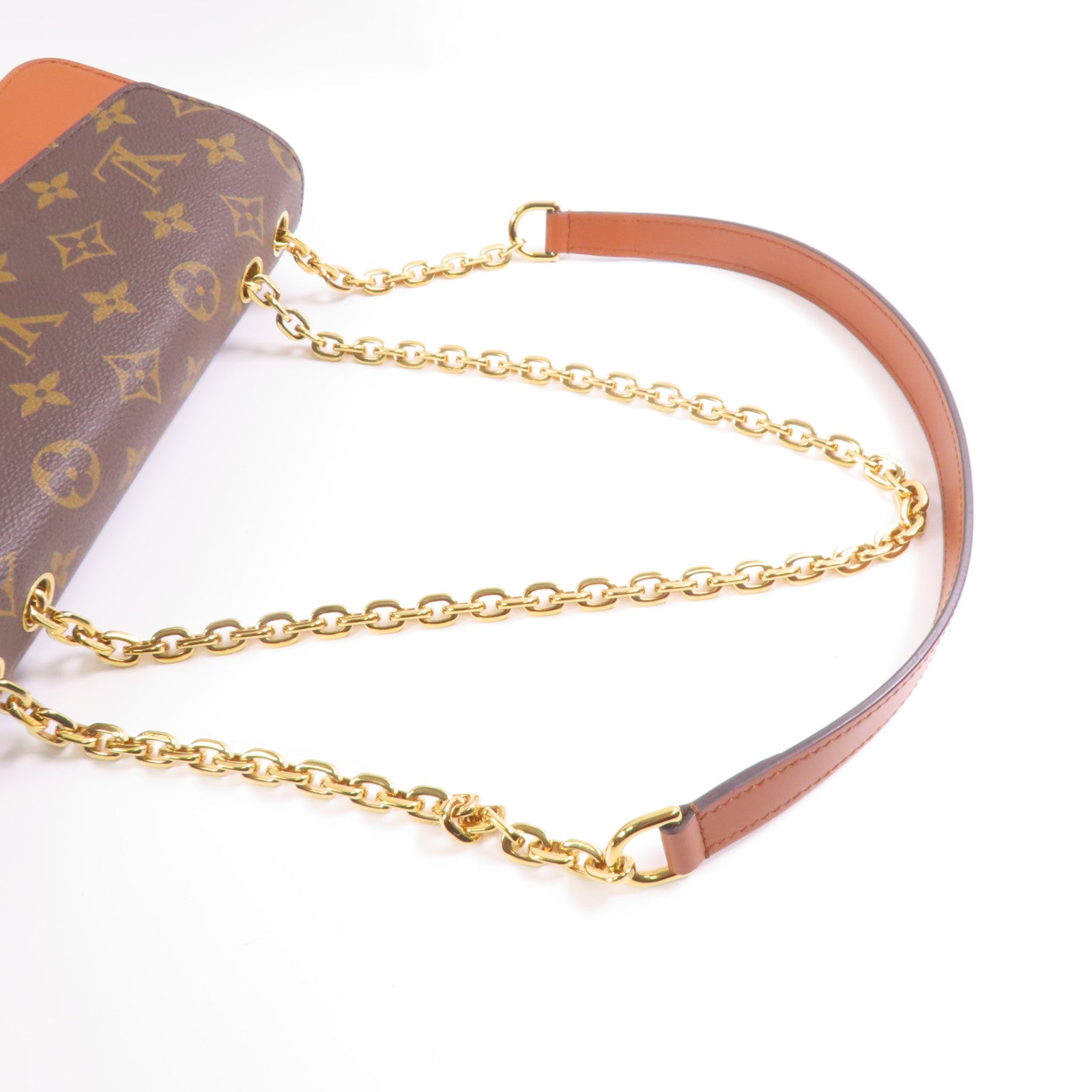 LOUIS VUITTON Monogram Marceau金扣鏈帶肩背袋棕色