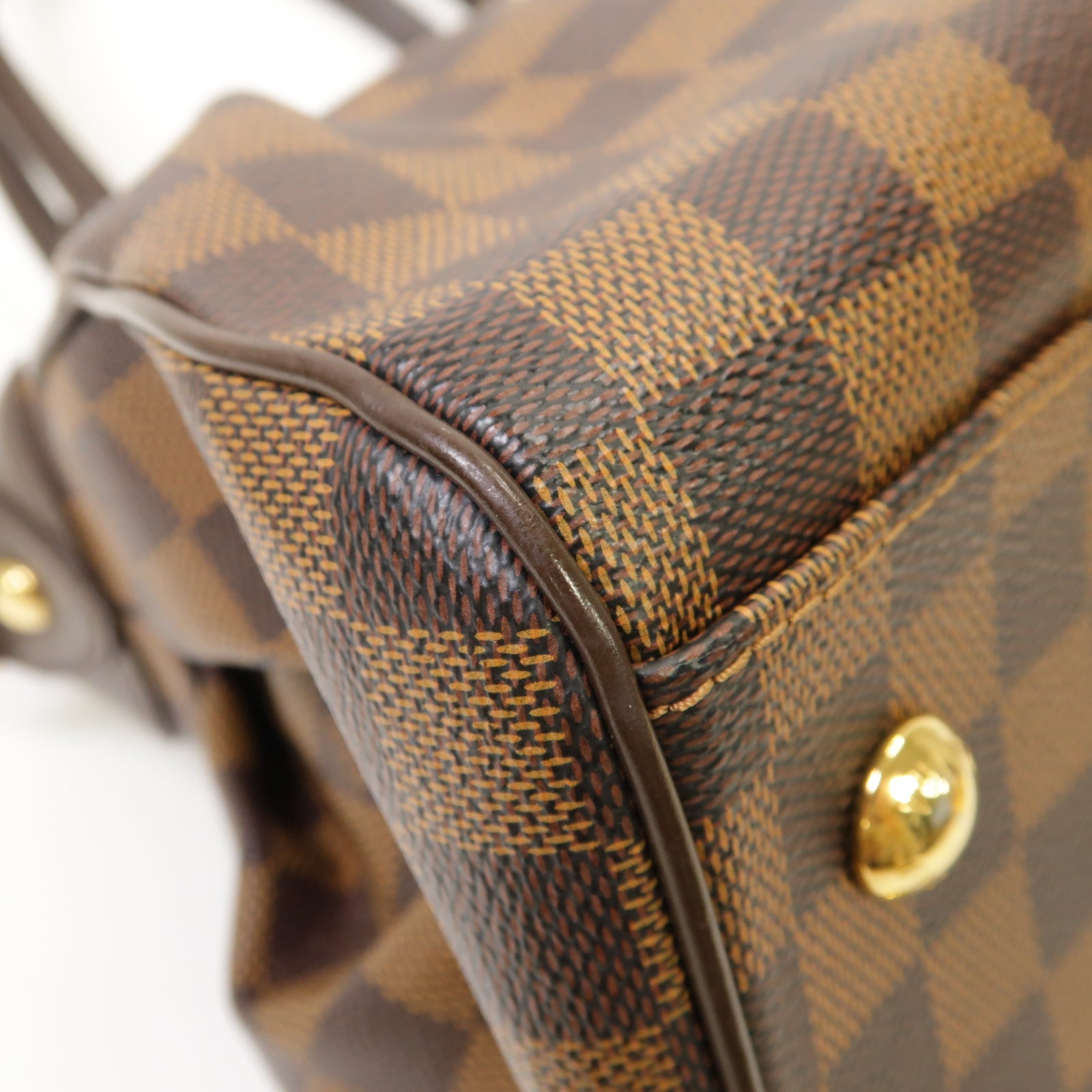 LOUIS VUITTON 【激減優惠】Damier Trevi PM金扣手挽肩背兩用袋棕色