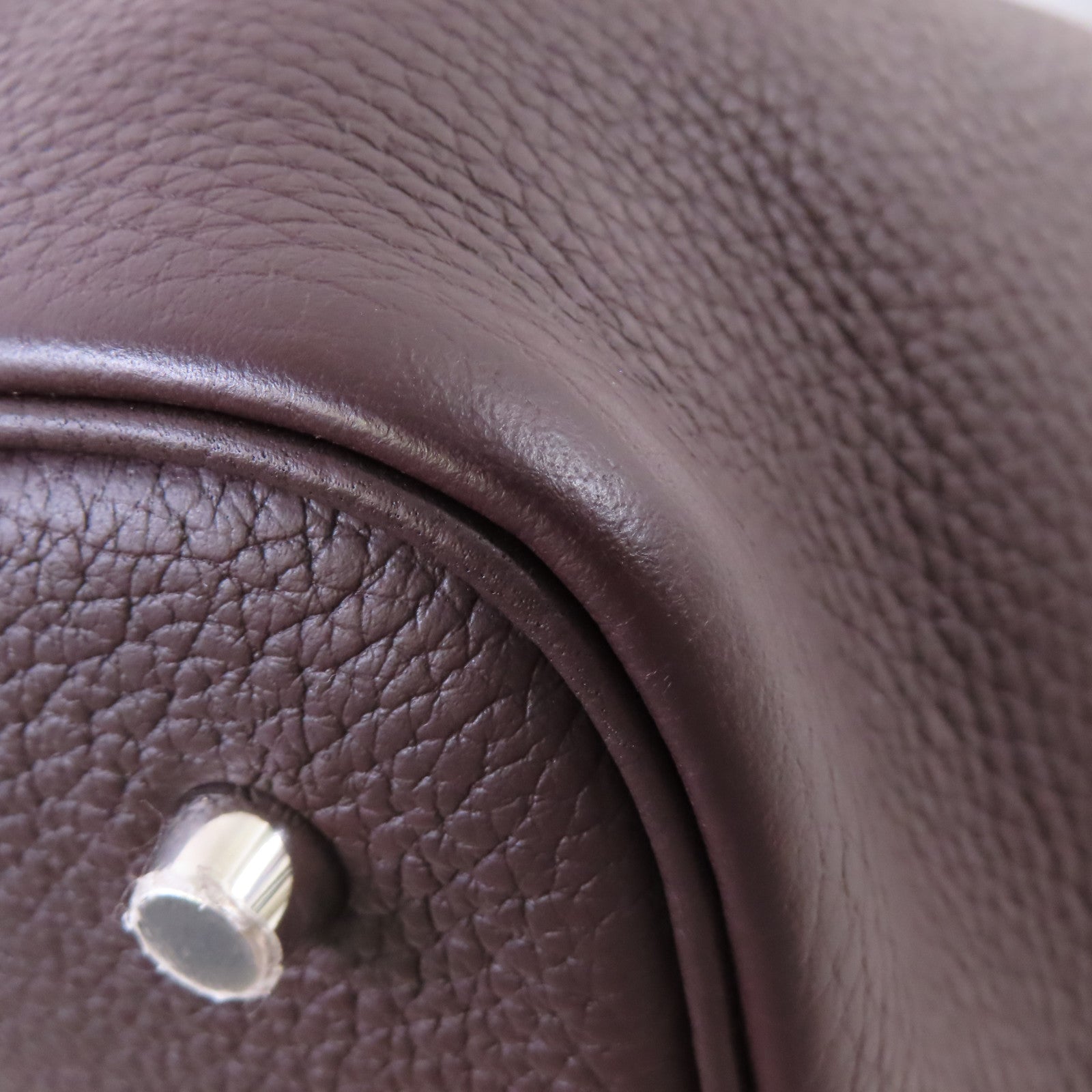 HERMES Clemence皮革Picotin MM Tote Bag銀扣手挽袋Rouge Sellier/馬鞍紅色