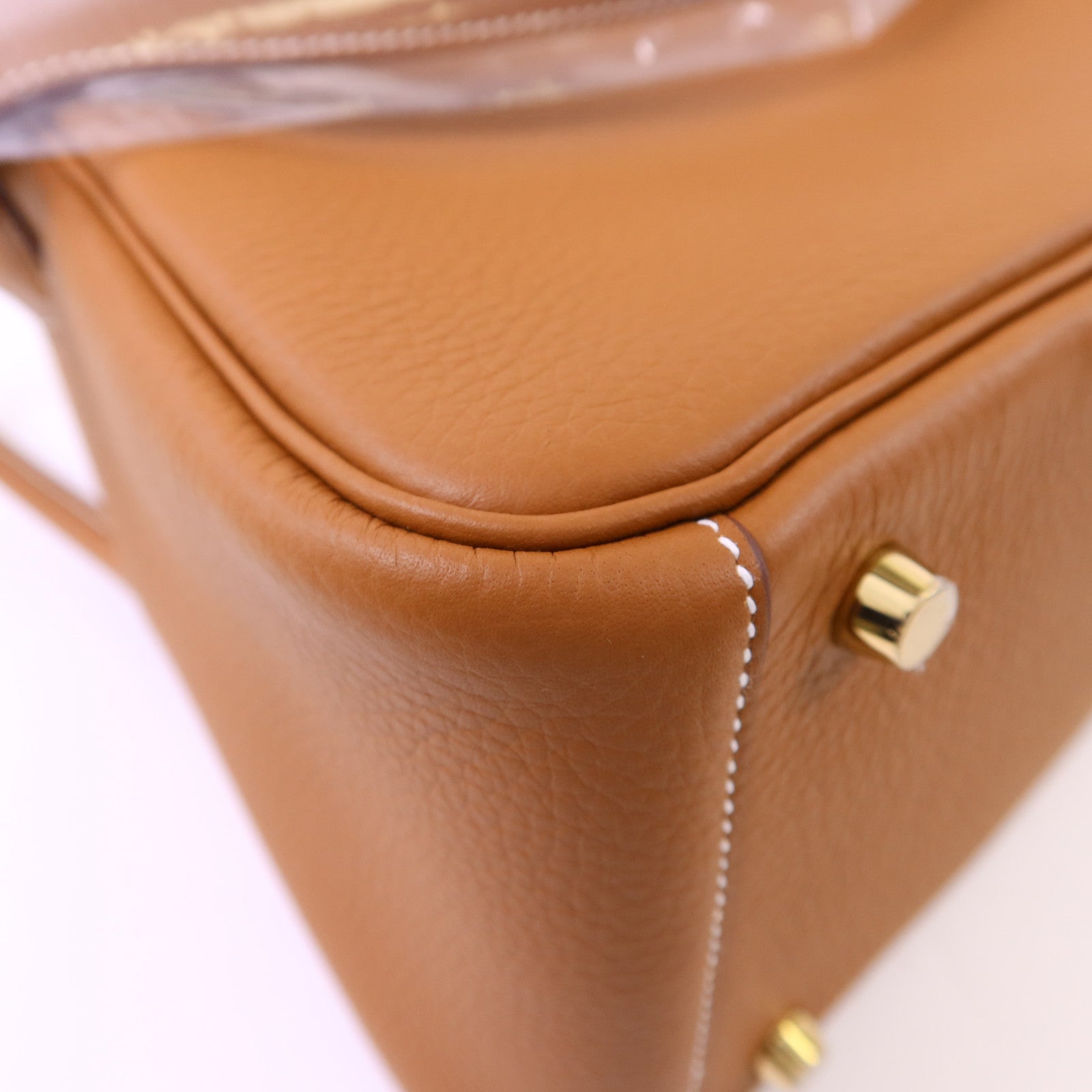 HERMES Clemence皮革Lindy 26金扣肩背袋