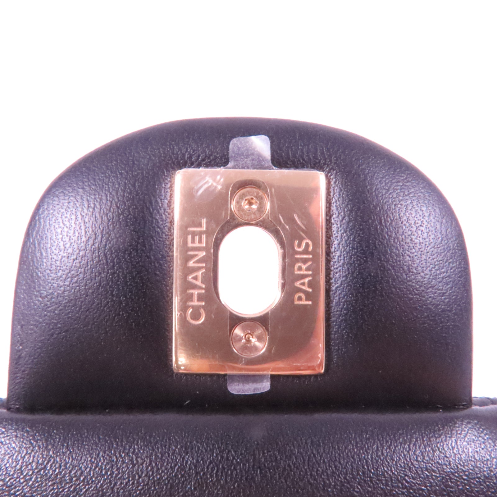 CHANEL 菱格羊皮皮革Classic 25金扣鏈帶肩背袋黑色