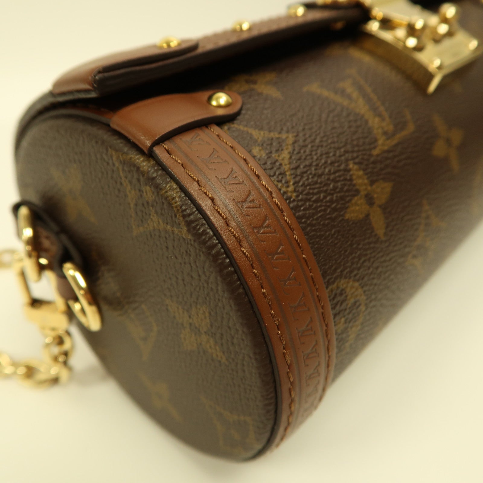 LOUIS VUITTON Monogram Papillon Trunk金扣手挽肩背兩用袋棕色