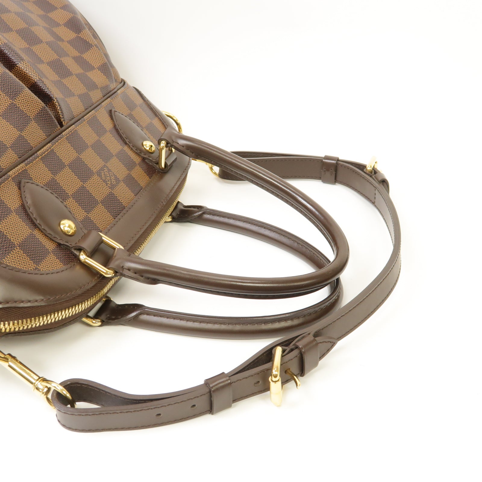 LOUIS VUITTON 【激減優惠】Damier Trevi PM金扣手挽肩背兩用袋棕色