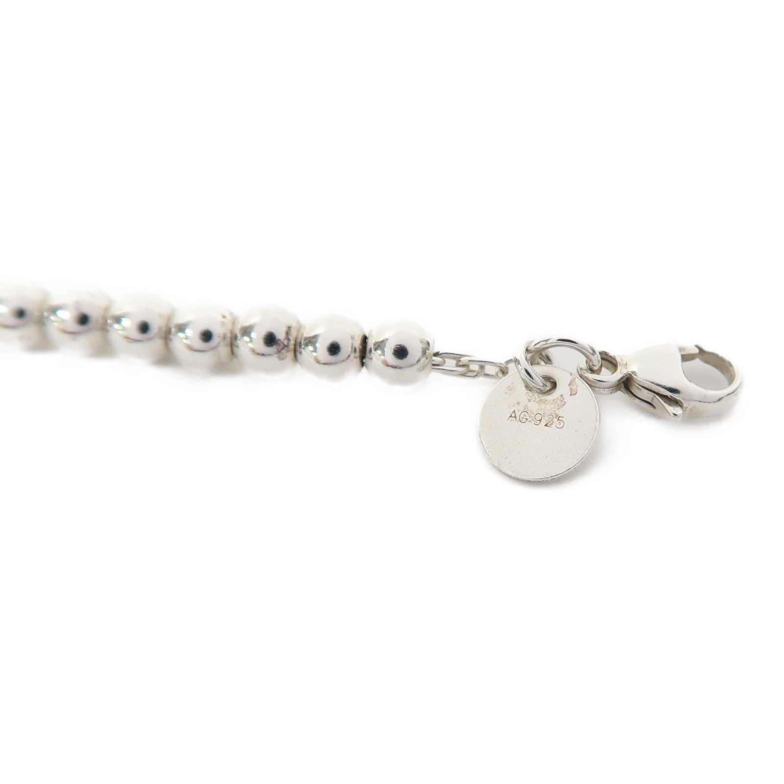 TIFFANY＆CO 925純銀Heart Tag Bead Bracelet手鏈
