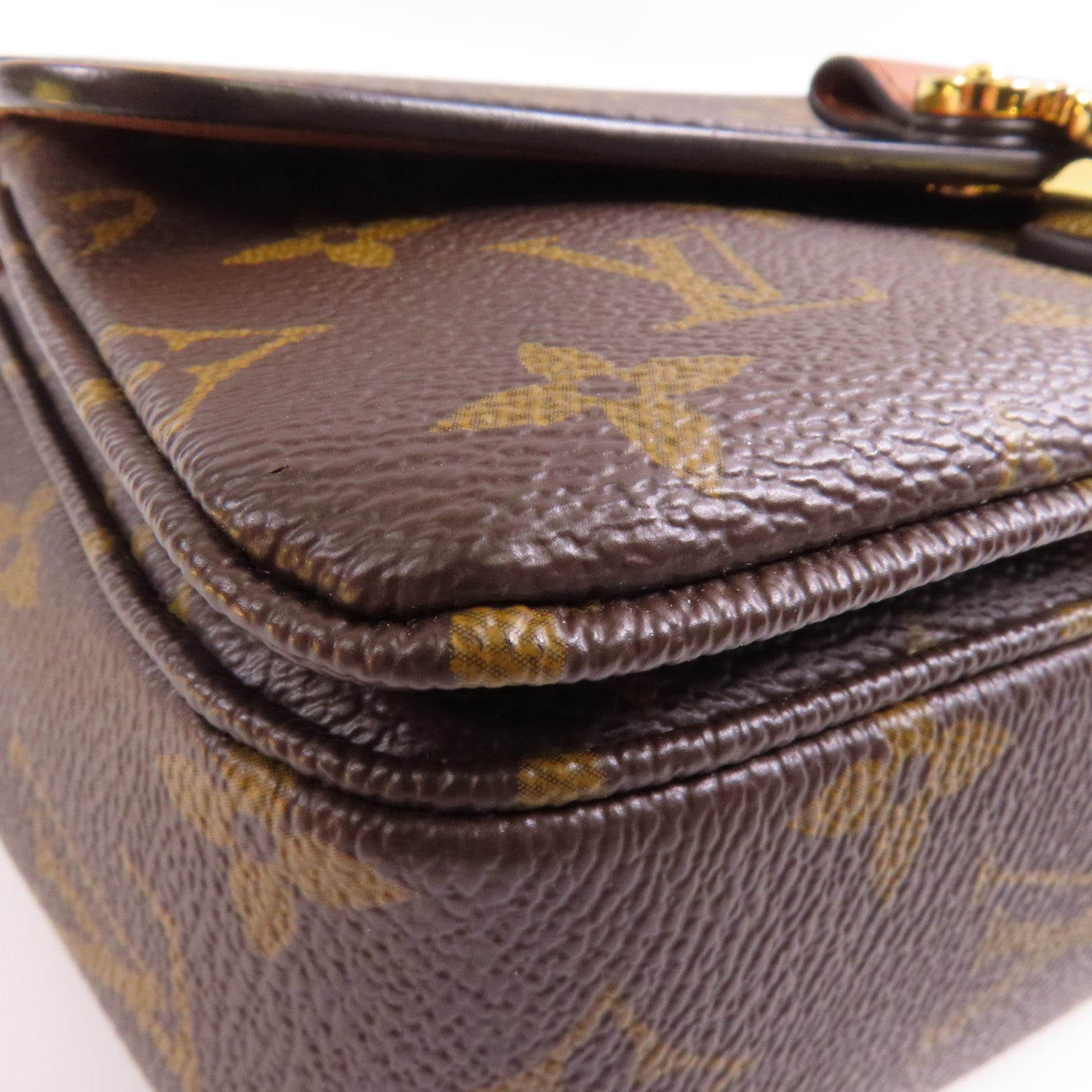 LOUIS VUITTON Monogram Marceau金扣鏈帶肩背袋棕色