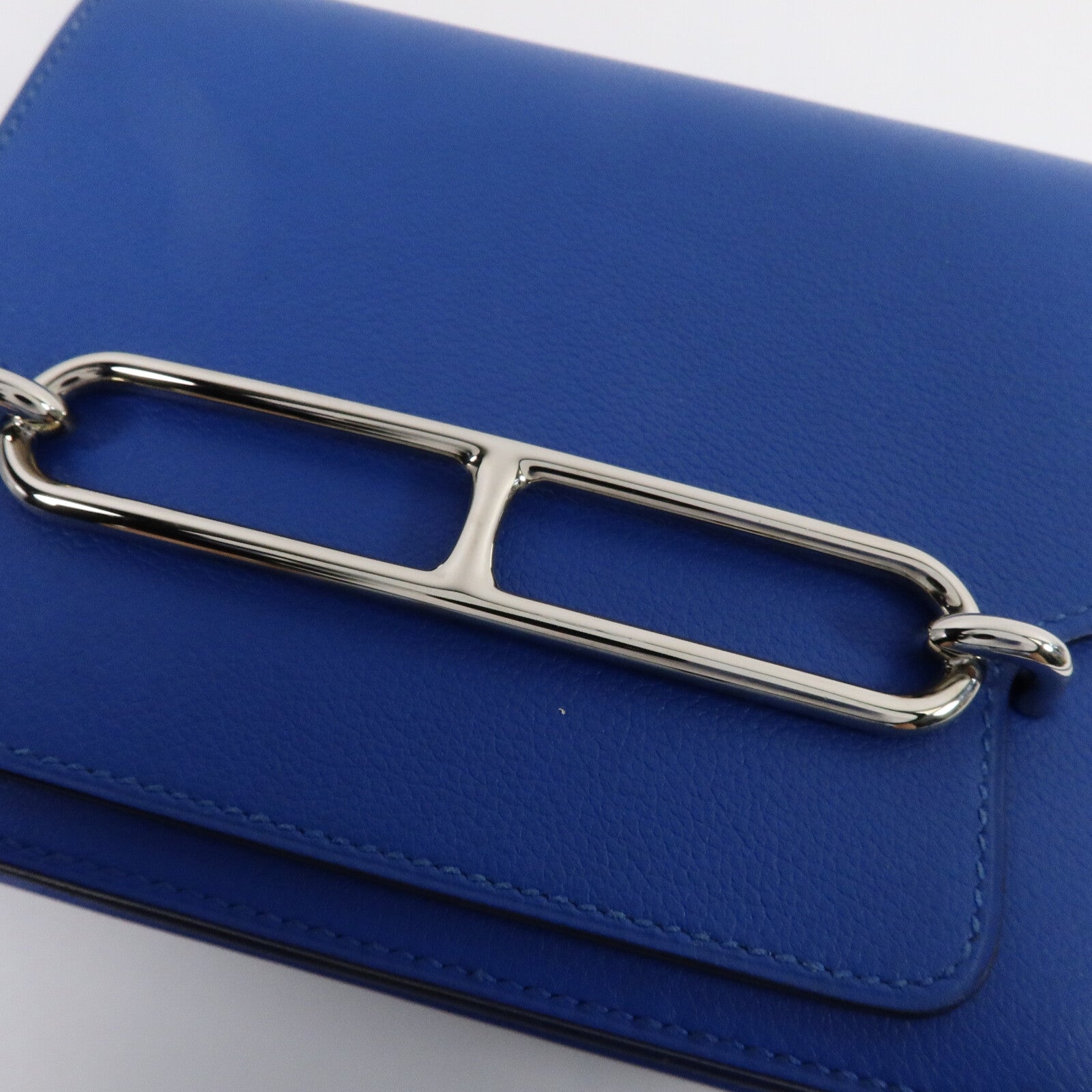 HERMES Evercolor皮革Mini Roulis肩背袋Bleu Hydra