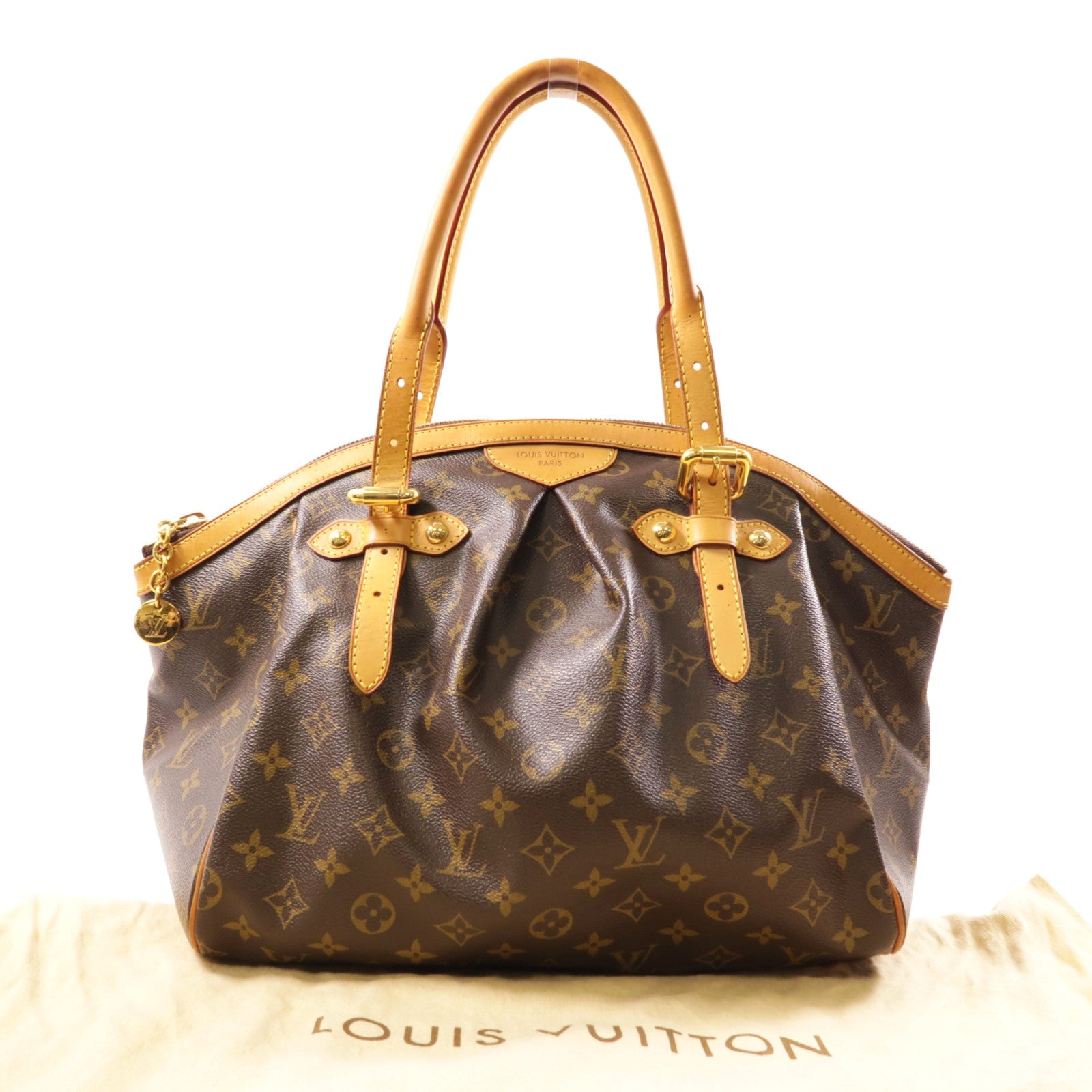 LOUIS VUITTON Monogram Tivoli GM金扣肩背袋棕色
