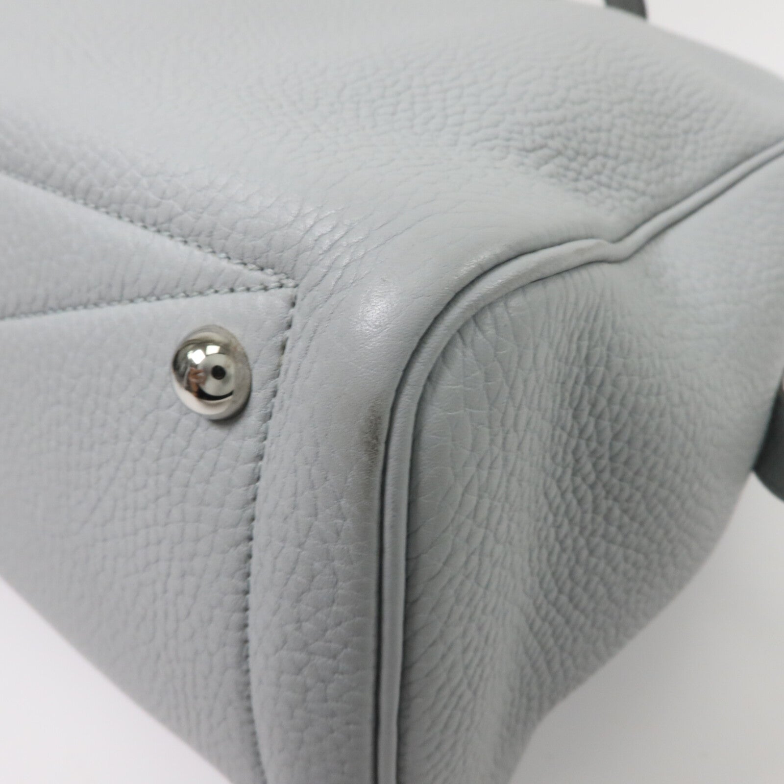 HERMES Clemence皮革Victoria 35手挽袋Bleu Pale