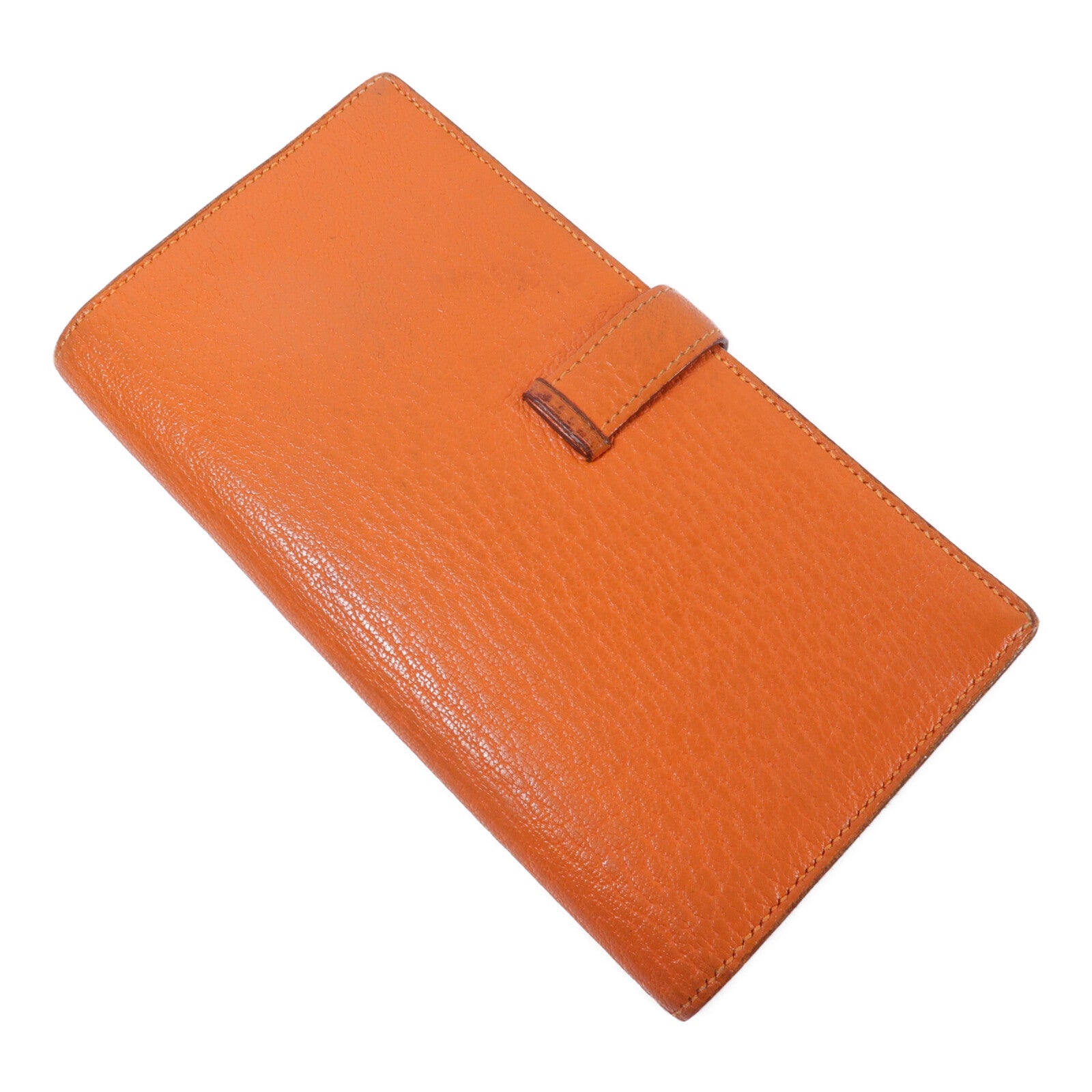 HERMES Chevre皮革Bearn Long Wallet銀包Feu