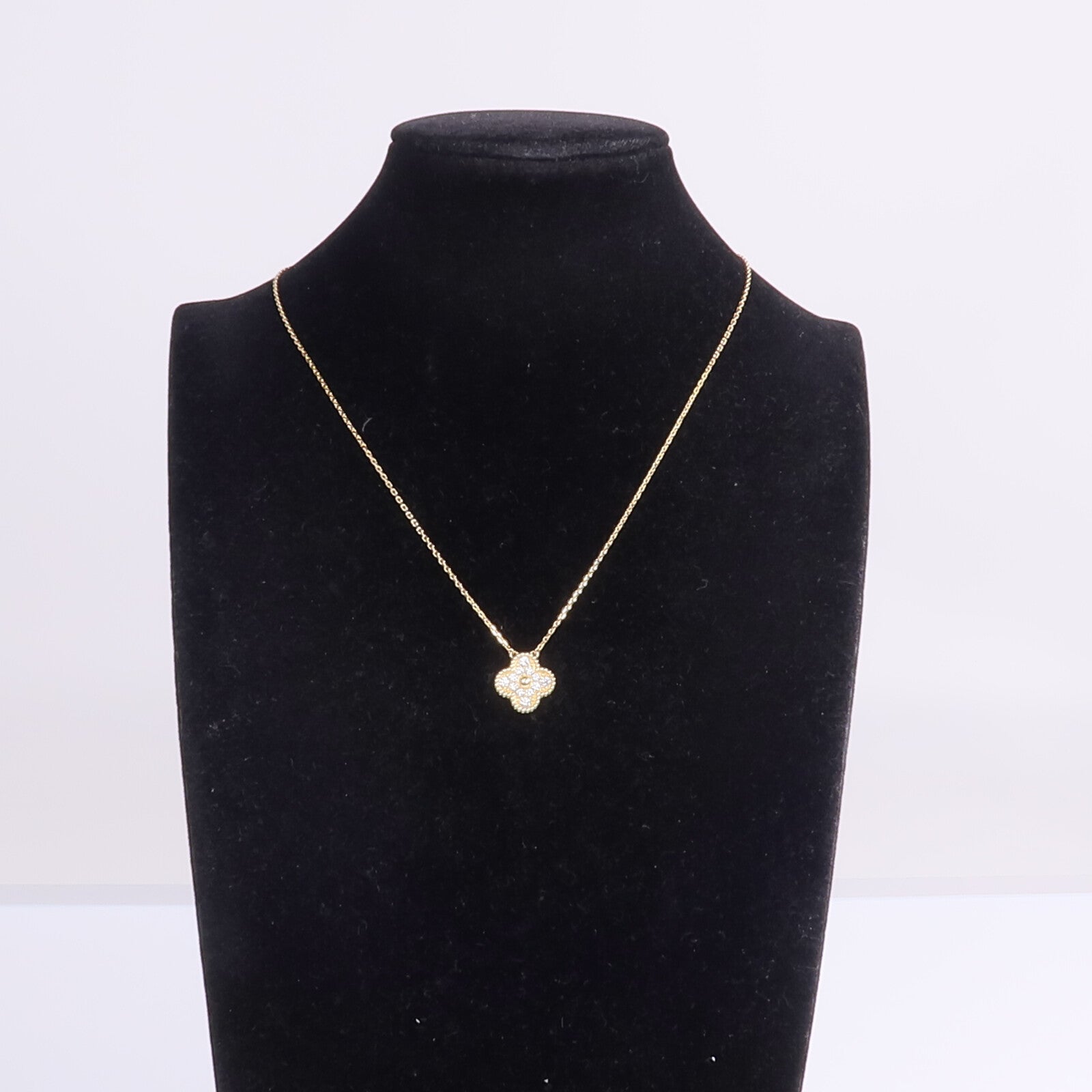 Van Cleef & Arpels 18K黃金Vintage Alhambra Pendant鑽石項鍊