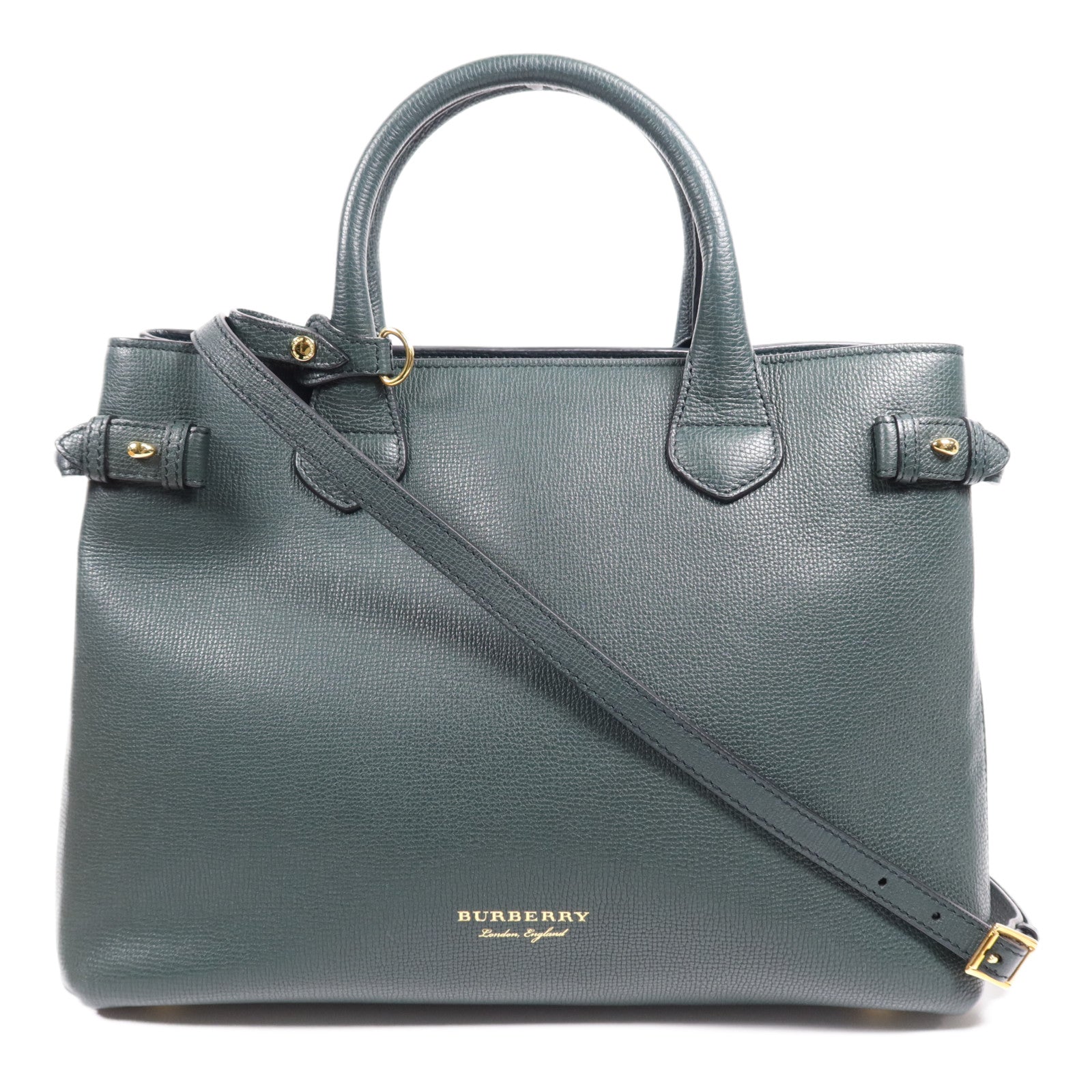 BURBERRY 牛皮皮革Shoulder Bag金扣手挽肩背兩用袋