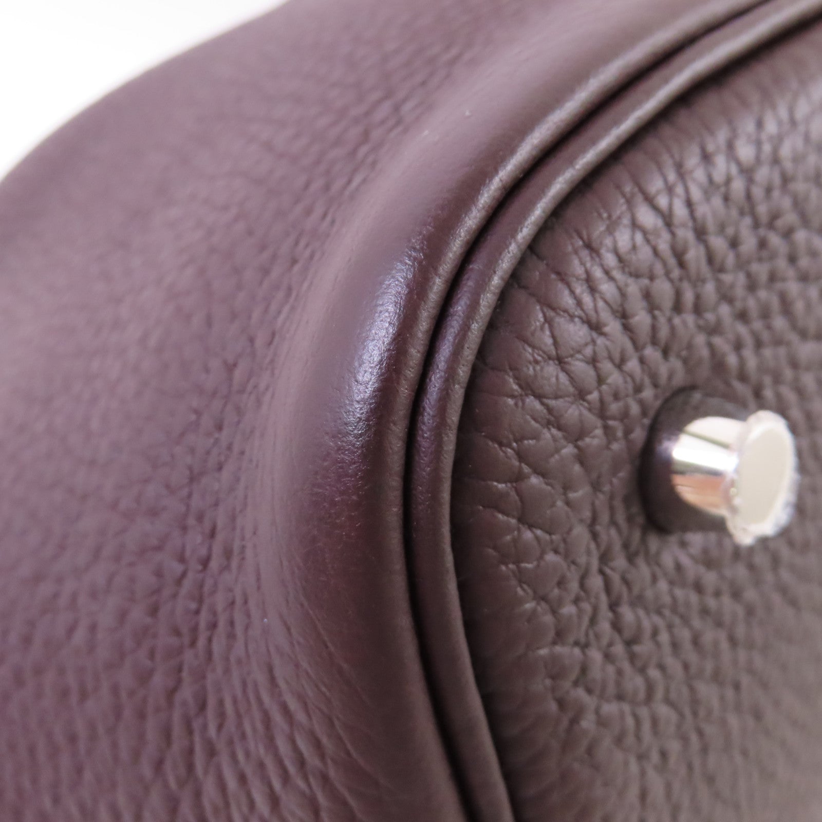 HERMES Clemence皮革Picotin MM Tote Bag銀扣手挽袋Rouge Sellier/馬鞍紅色
