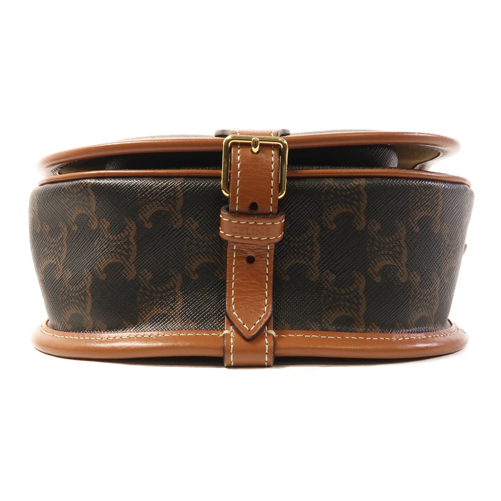 CELINE 塗層帆布Folco金扣肩背袋