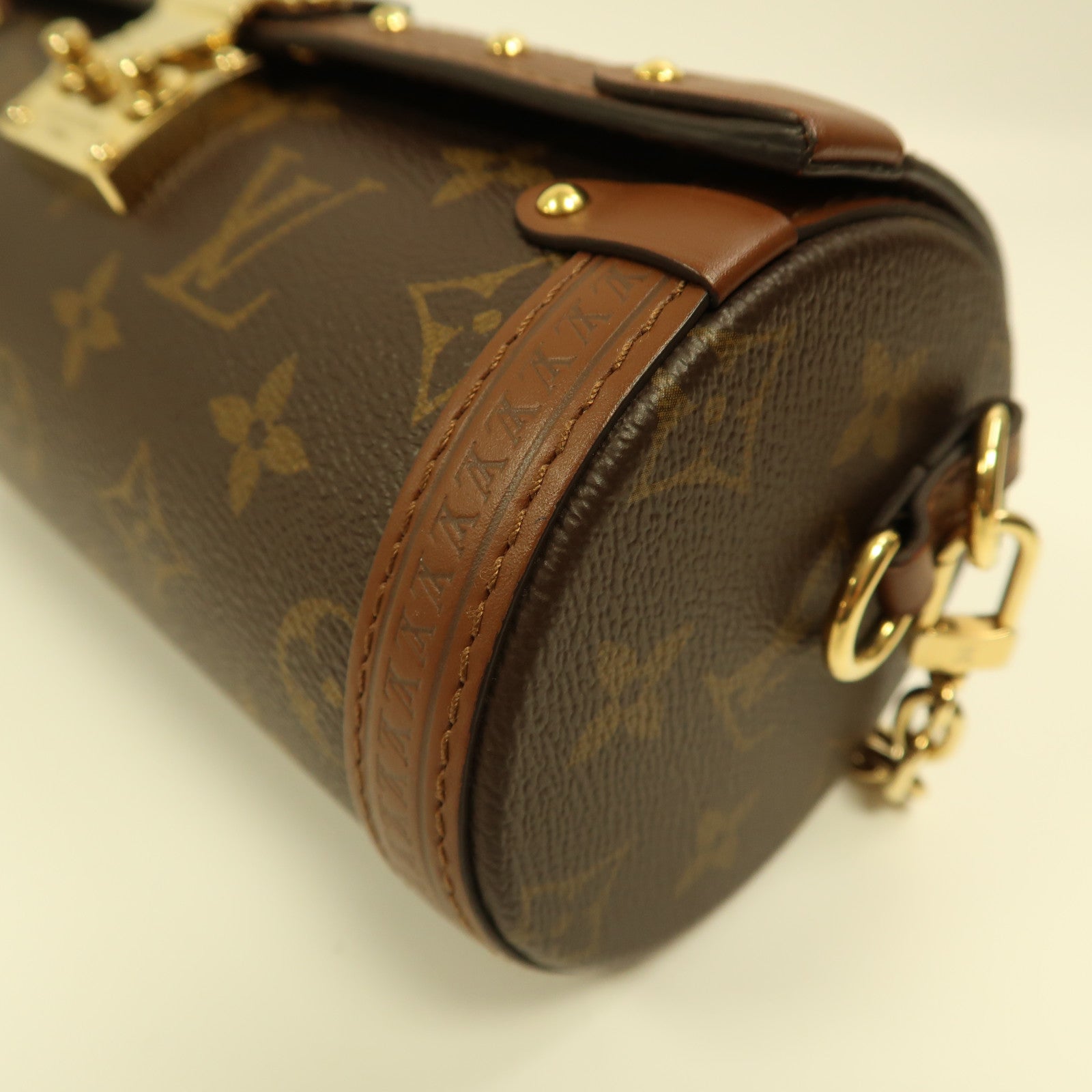 LOUIS VUITTON Monogram Papillon Trunk金扣手挽肩背兩用袋棕色