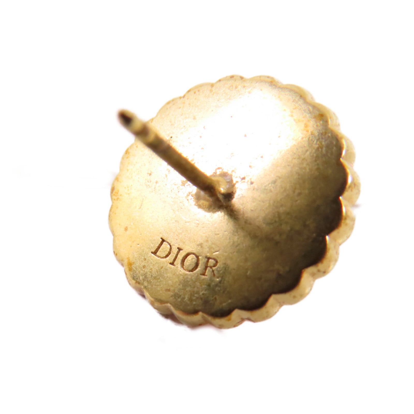 Dior 金屬/水鑽Dior Earrings金扣耳環粉紅色/金色