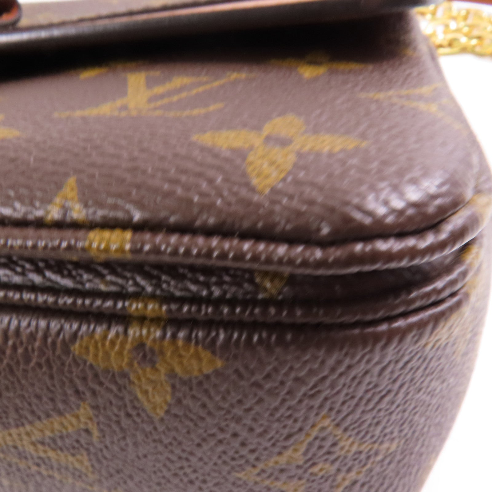 LOUIS VUITTON Monogram Marceau金扣鏈帶肩背袋棕色