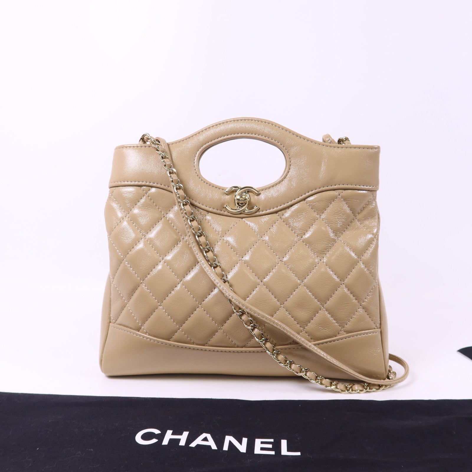 CHANEL 牛皮皮革Chanel 31 Mini金扣手挽肩背兩用袋