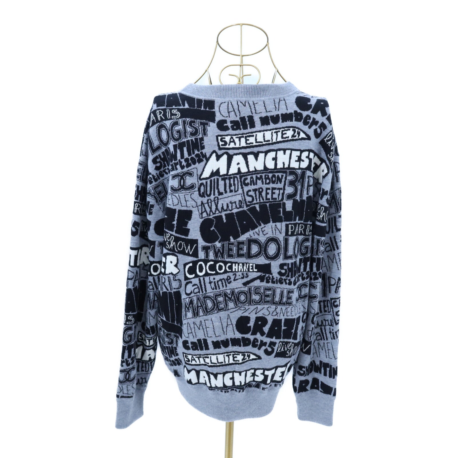 CHANEL Wool Graffiti Knit Sweater針織
