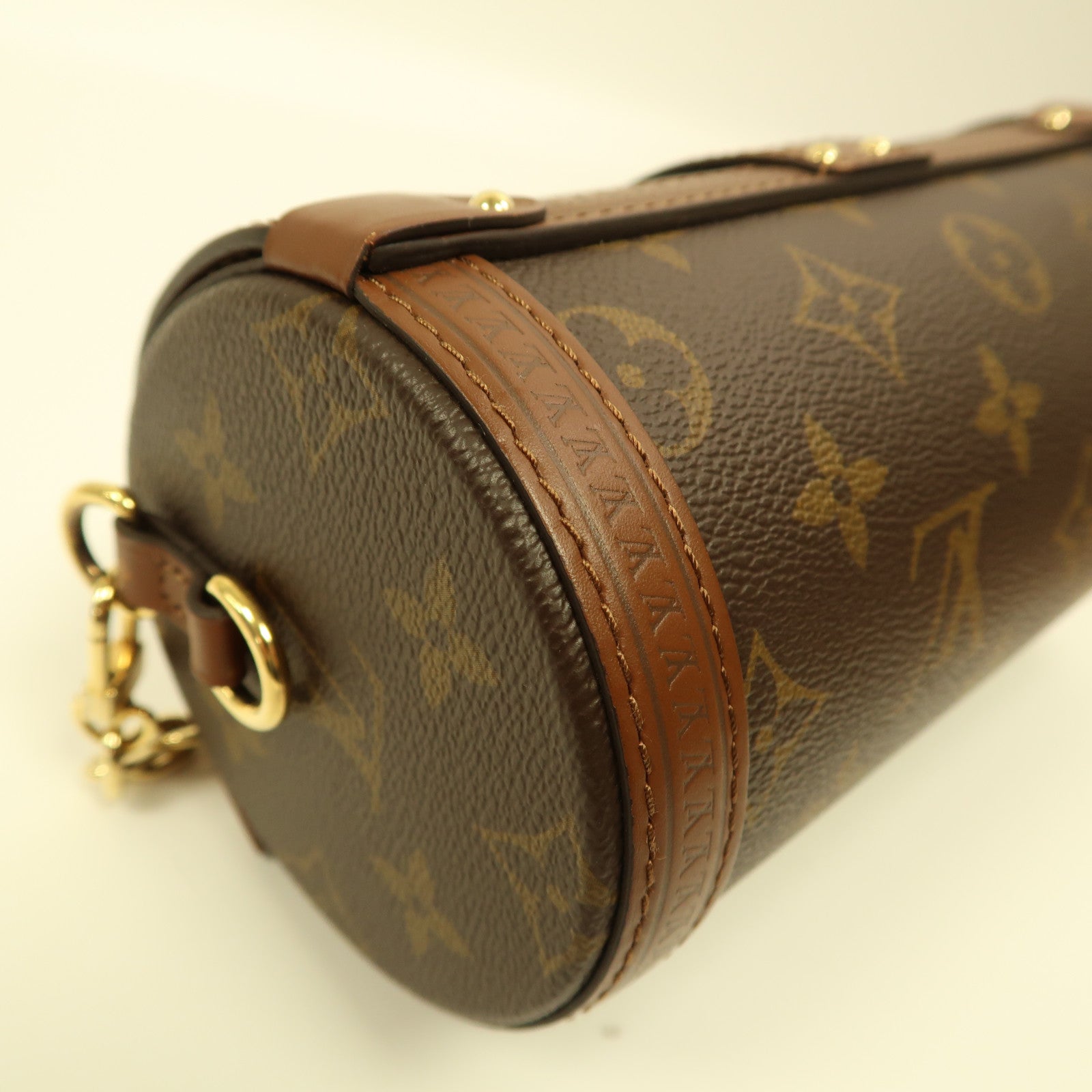 LOUIS VUITTON Monogram Papillon Trunk金扣手挽肩背兩用袋棕色