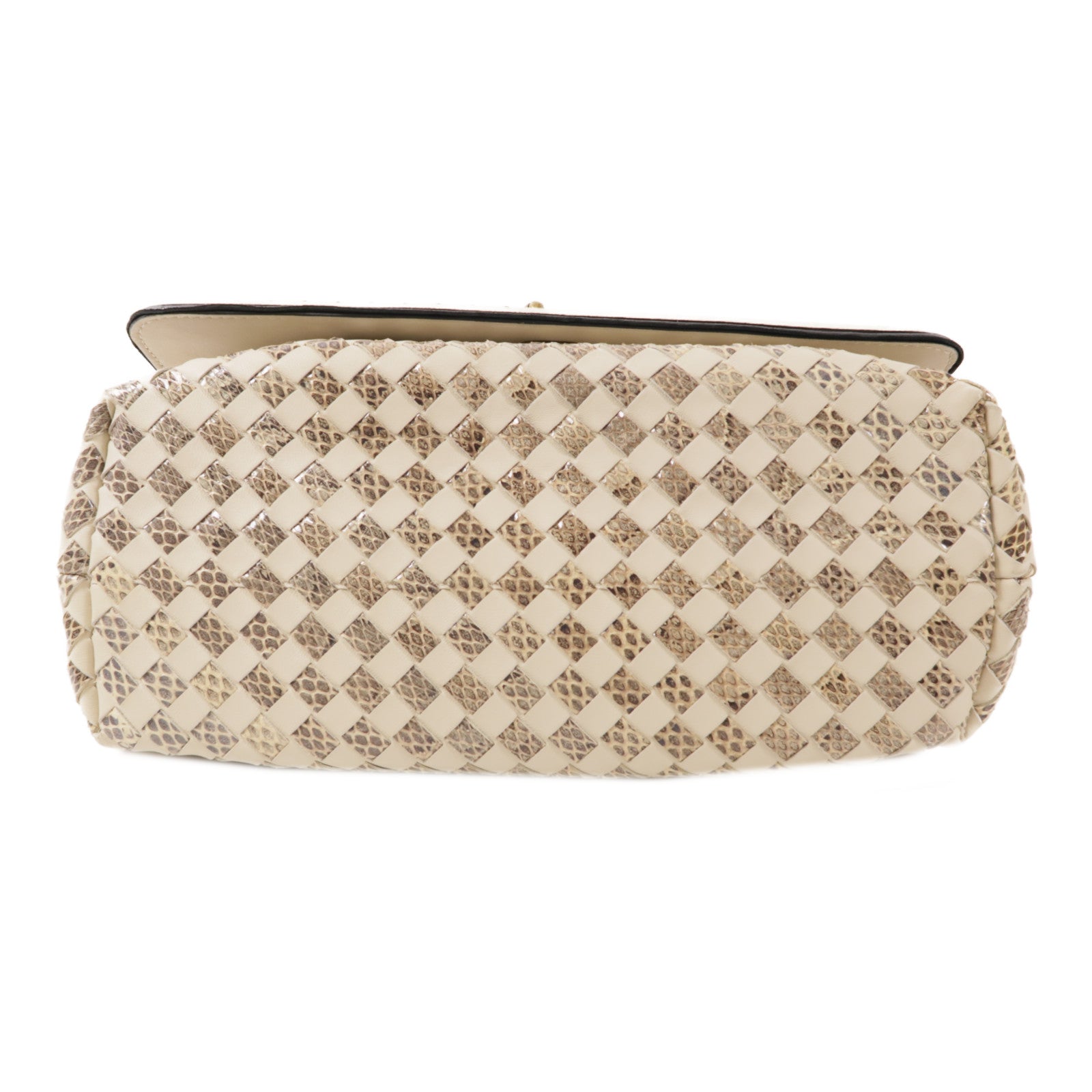 BOTTEGA VENETA 牛皮皮革/蛇皮皮革Chain Shoulder金扣肩背袋