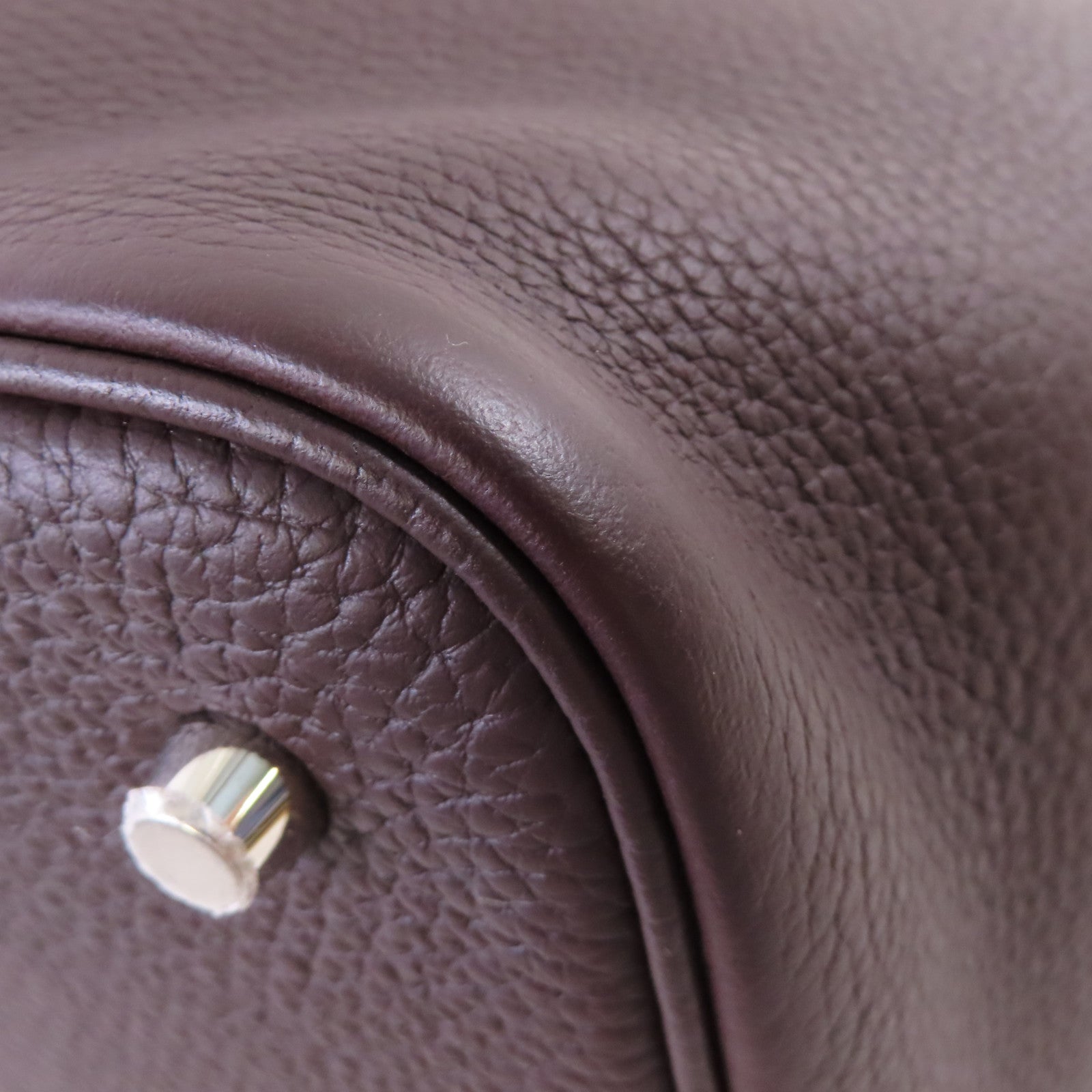 HERMES Clemence皮革Picotin MM Tote Bag銀扣手挽袋Rouge Sellier/馬鞍紅色