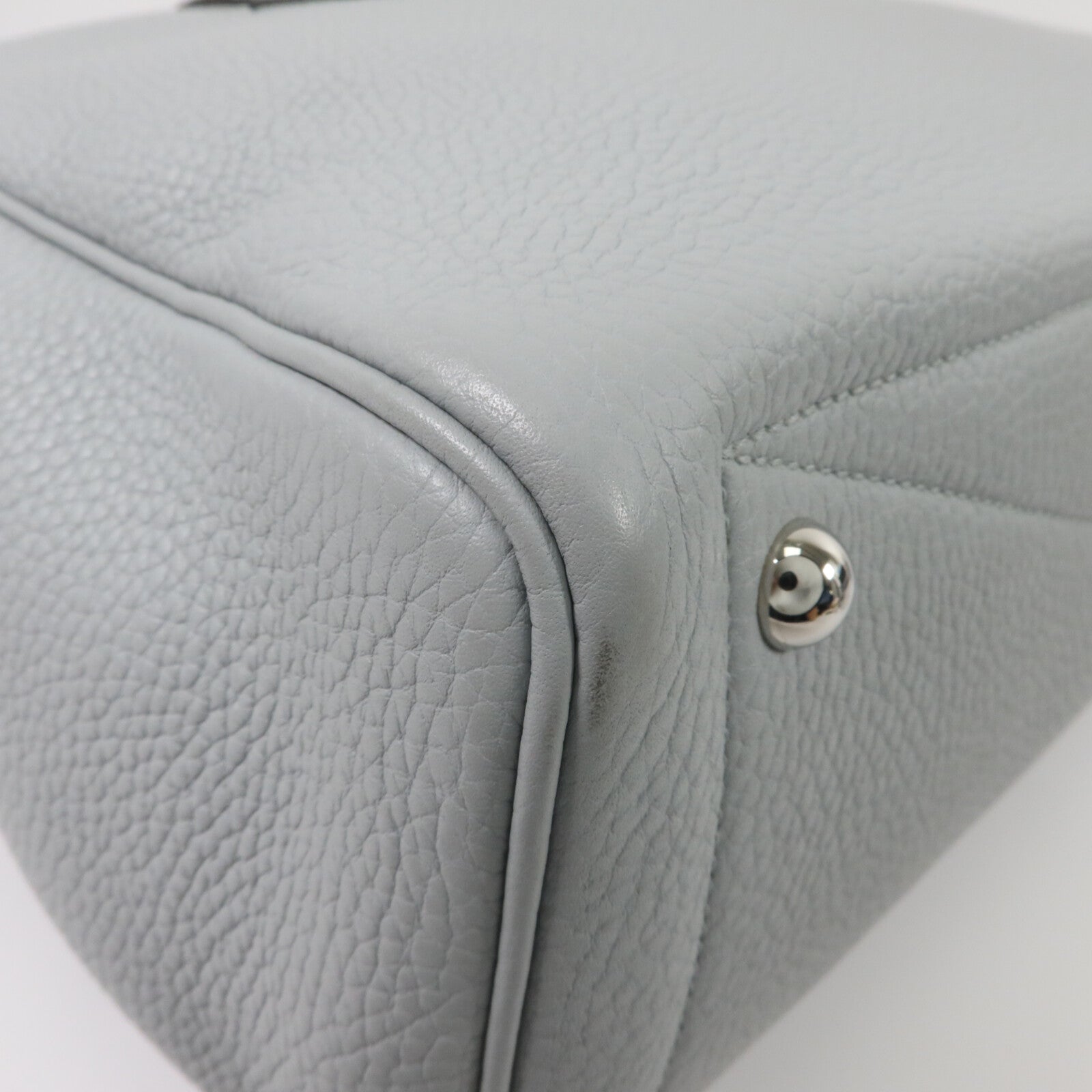 HERMES Clemence皮革Victoria 35手挽袋Bleu Pale