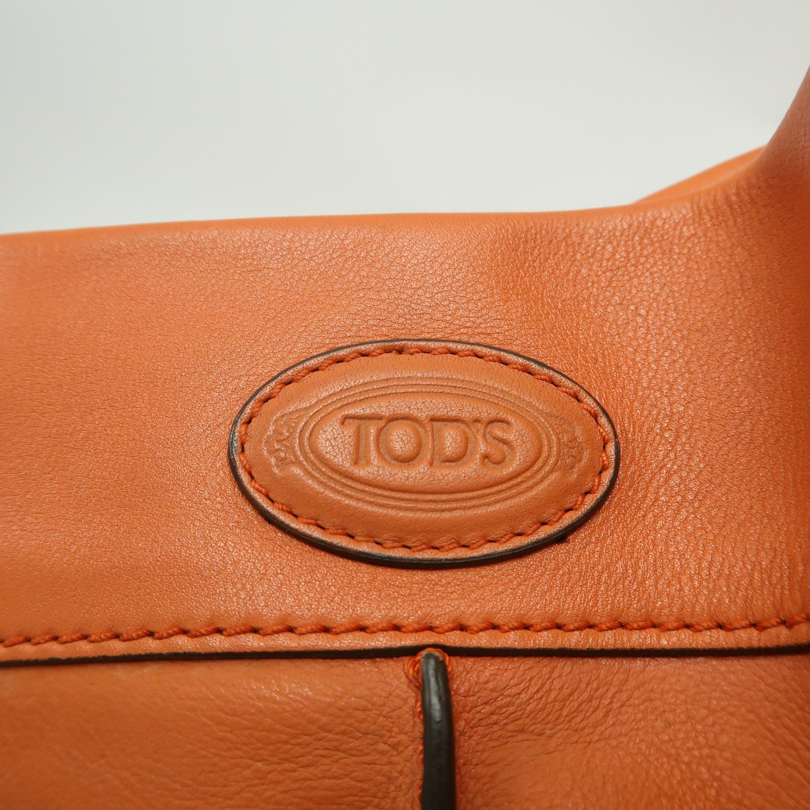TOD'S (PRICE DOWN) SHW Hand Bag Calfskin Leather Orange