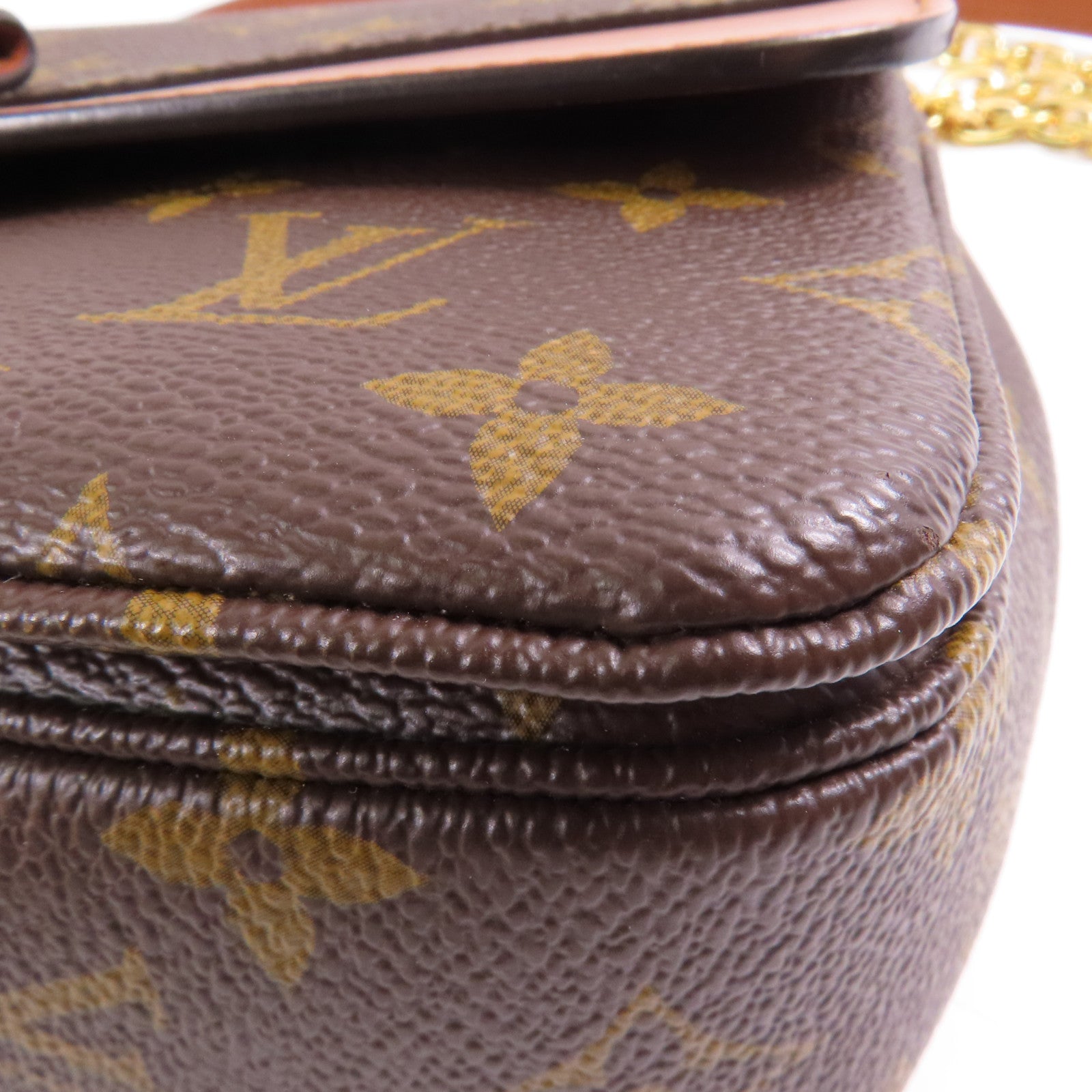 LOUIS VUITTON Monogram Marceau金扣鏈帶肩背袋棕色