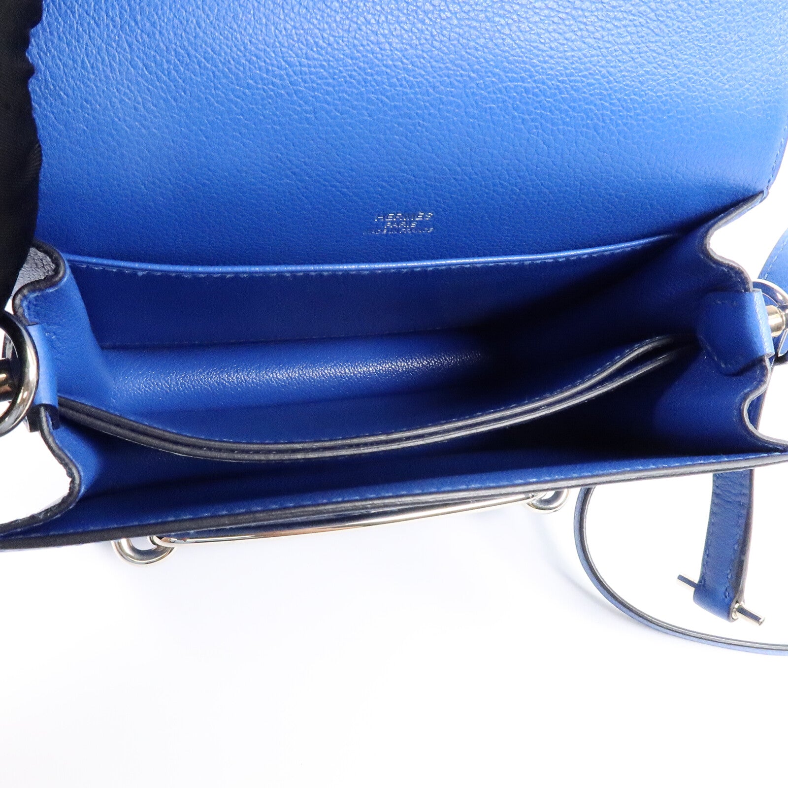 HERMES Evercolor皮革Mini Roulis肩背袋Bleu Hydra