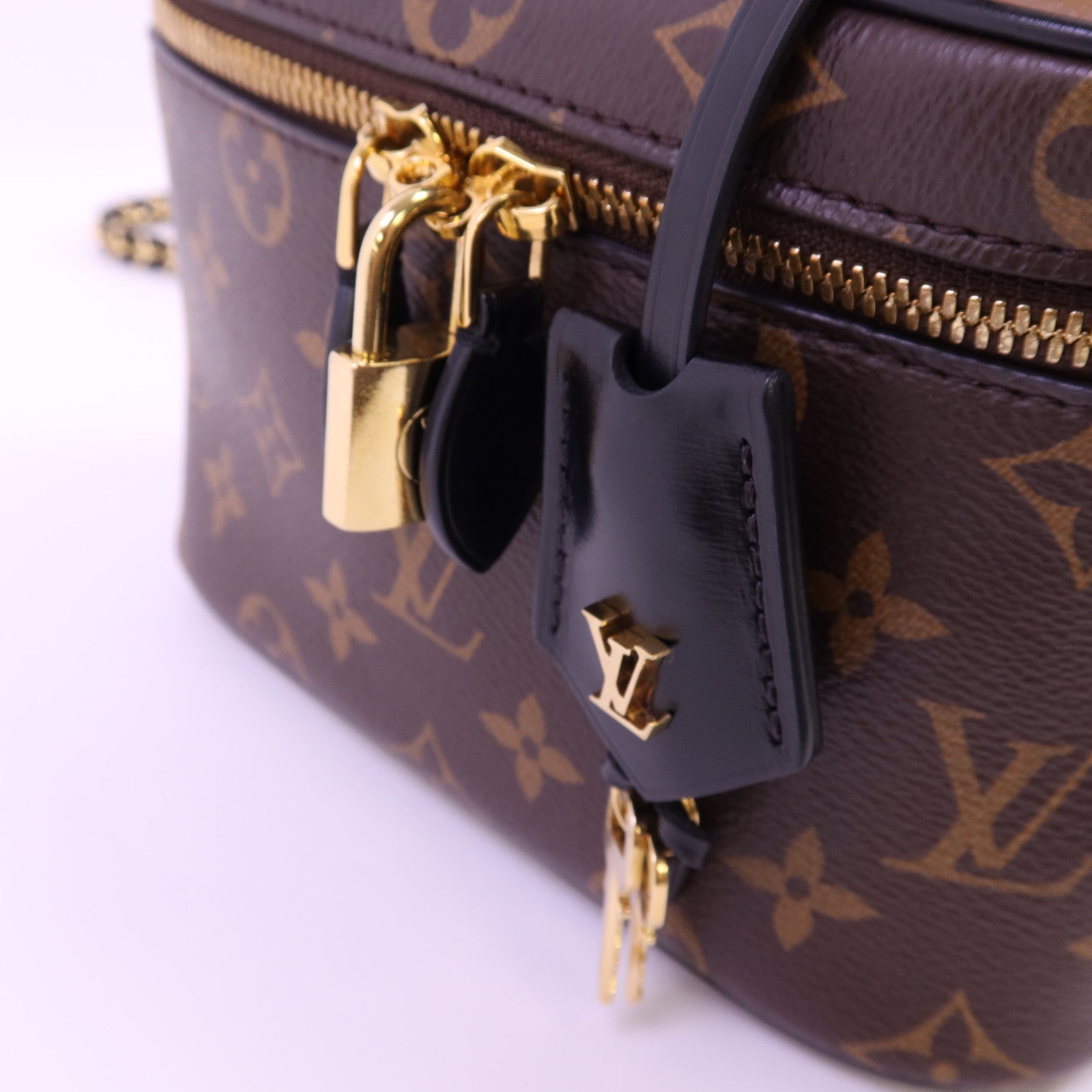 LOUIS VUITTON 【激減優惠】Monogram Reverse Vanity PM金扣鏈帶手挽肩背兩用袋