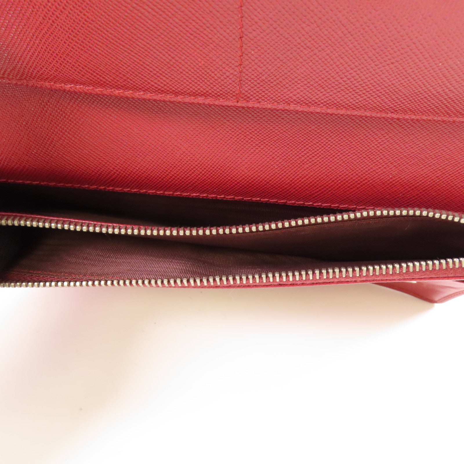 PRADA 【激減優惠】牛皮皮革Long Bifold Wallet銀扣長錢包