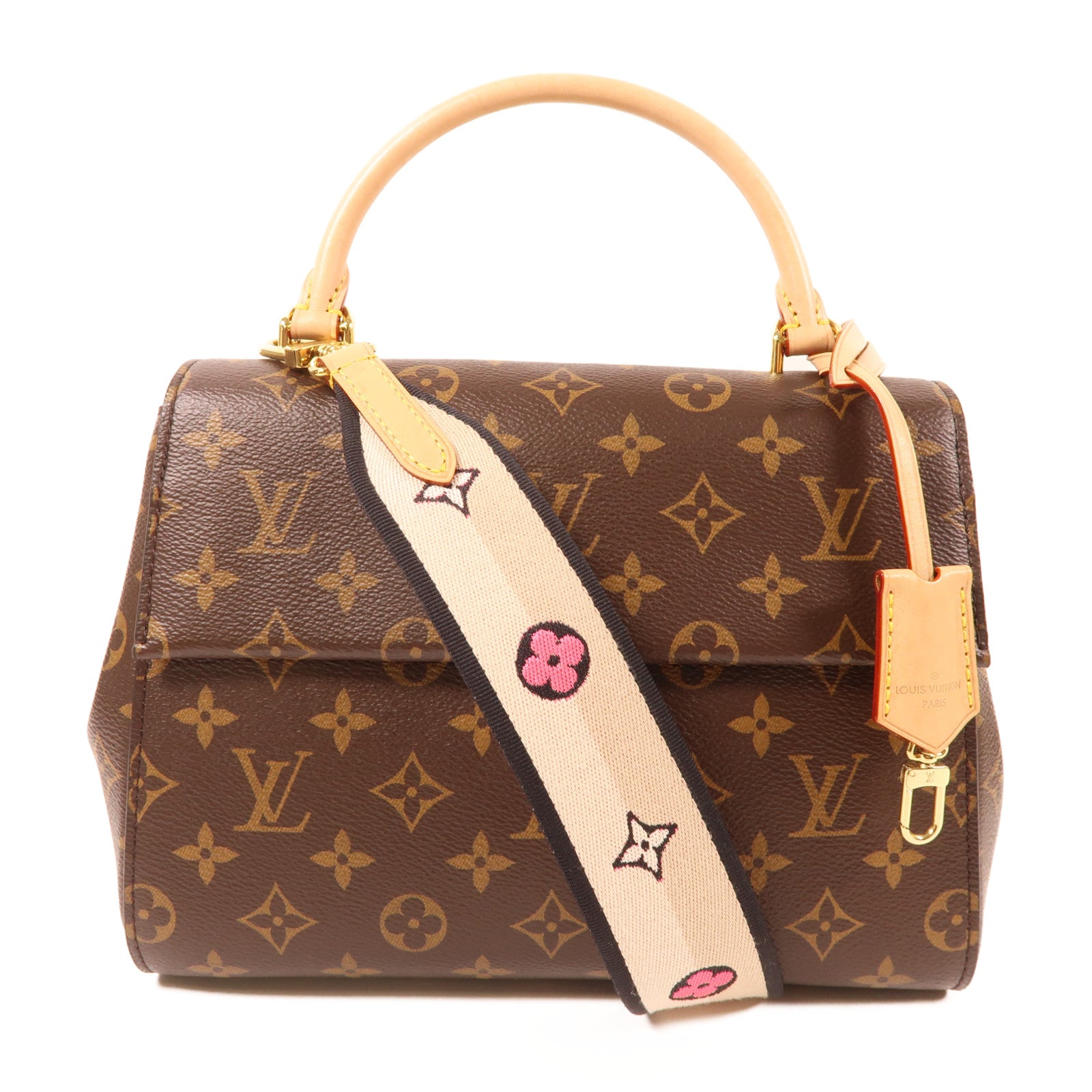 LOUIS VUITTON Monogram Cluny BB金扣手挽肩背兩用袋