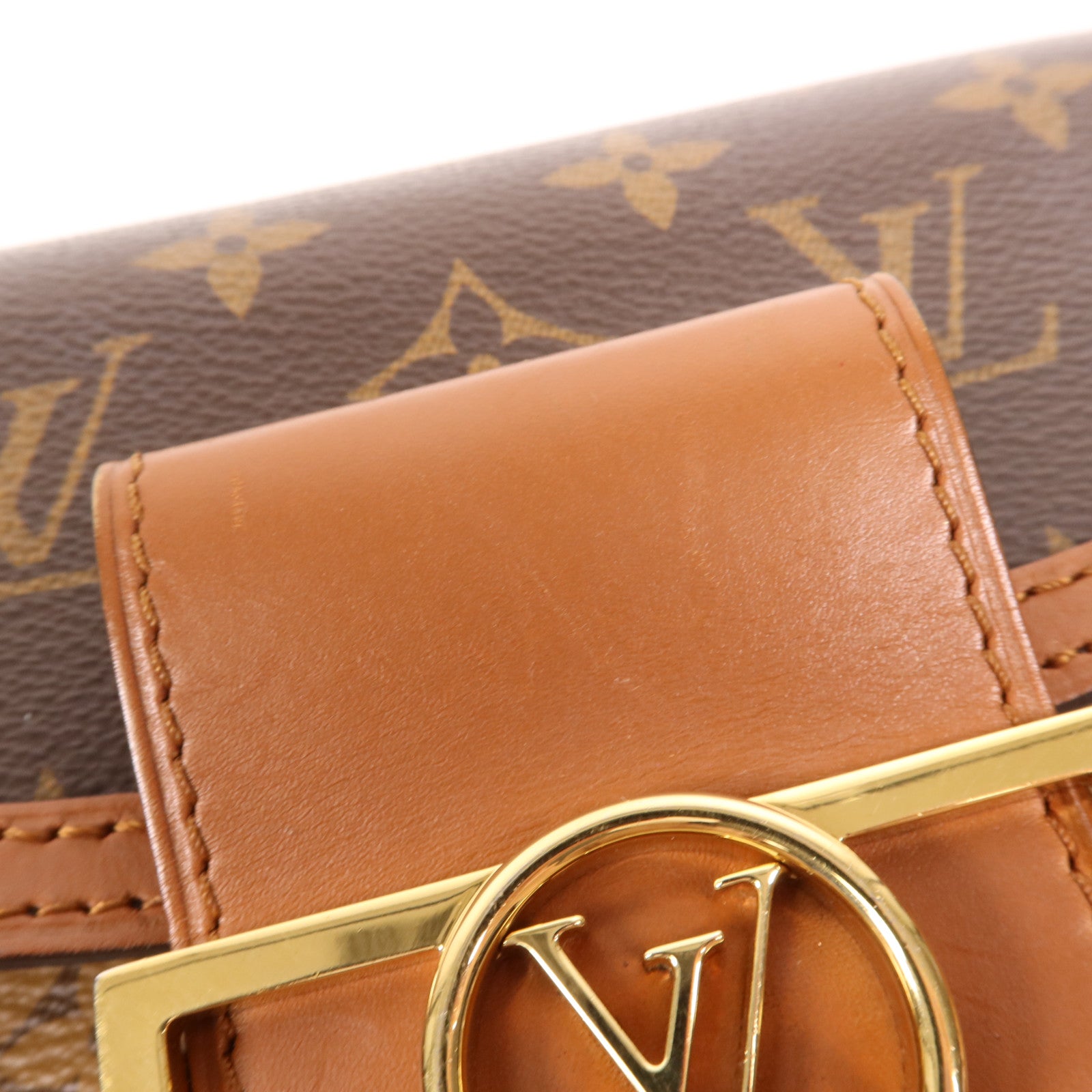 LOUIS VUITTON Monogram Reverse Mini Dauphine金扣肩背袋
