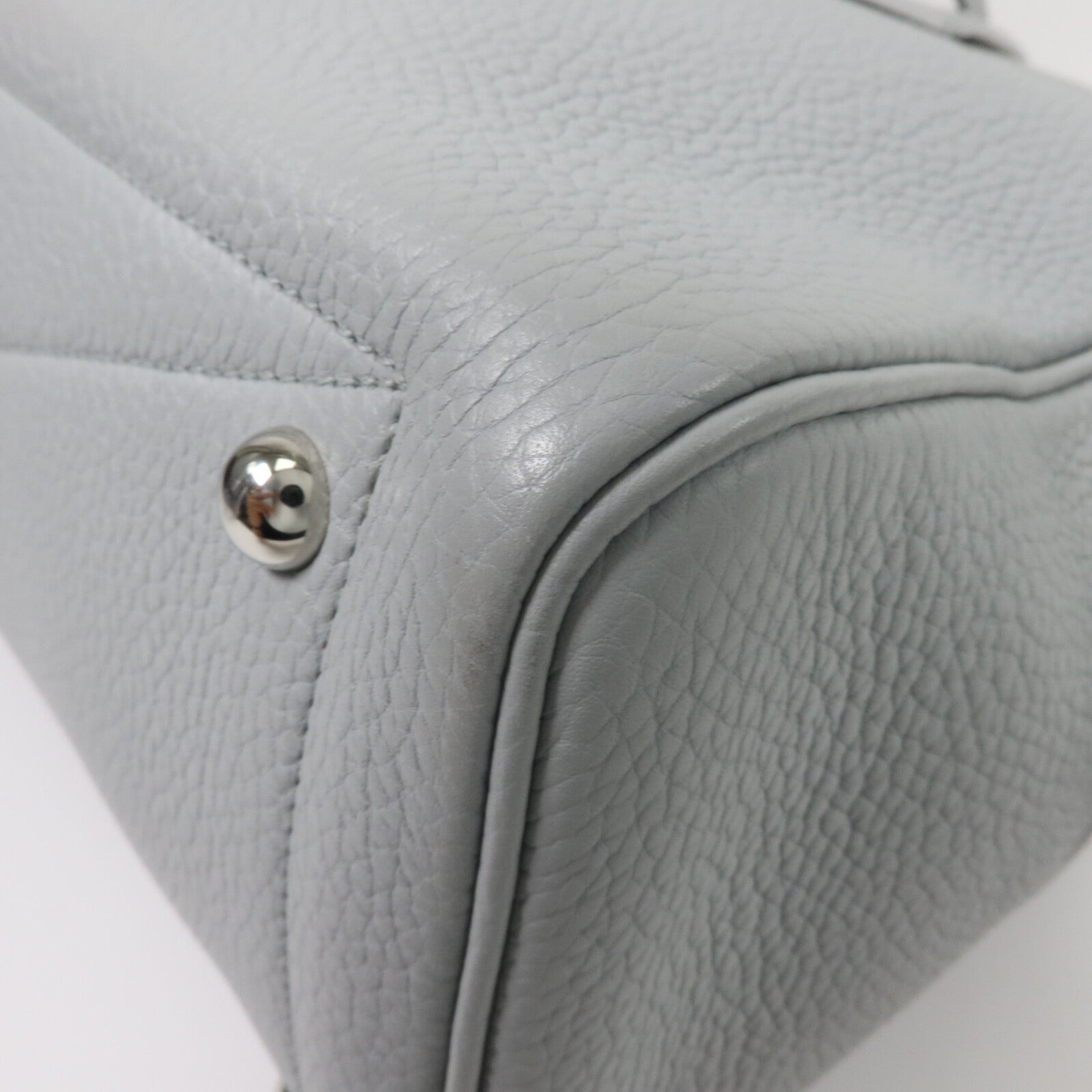 HERMES Clemence皮革Victoria 35手挽袋Bleu Pale