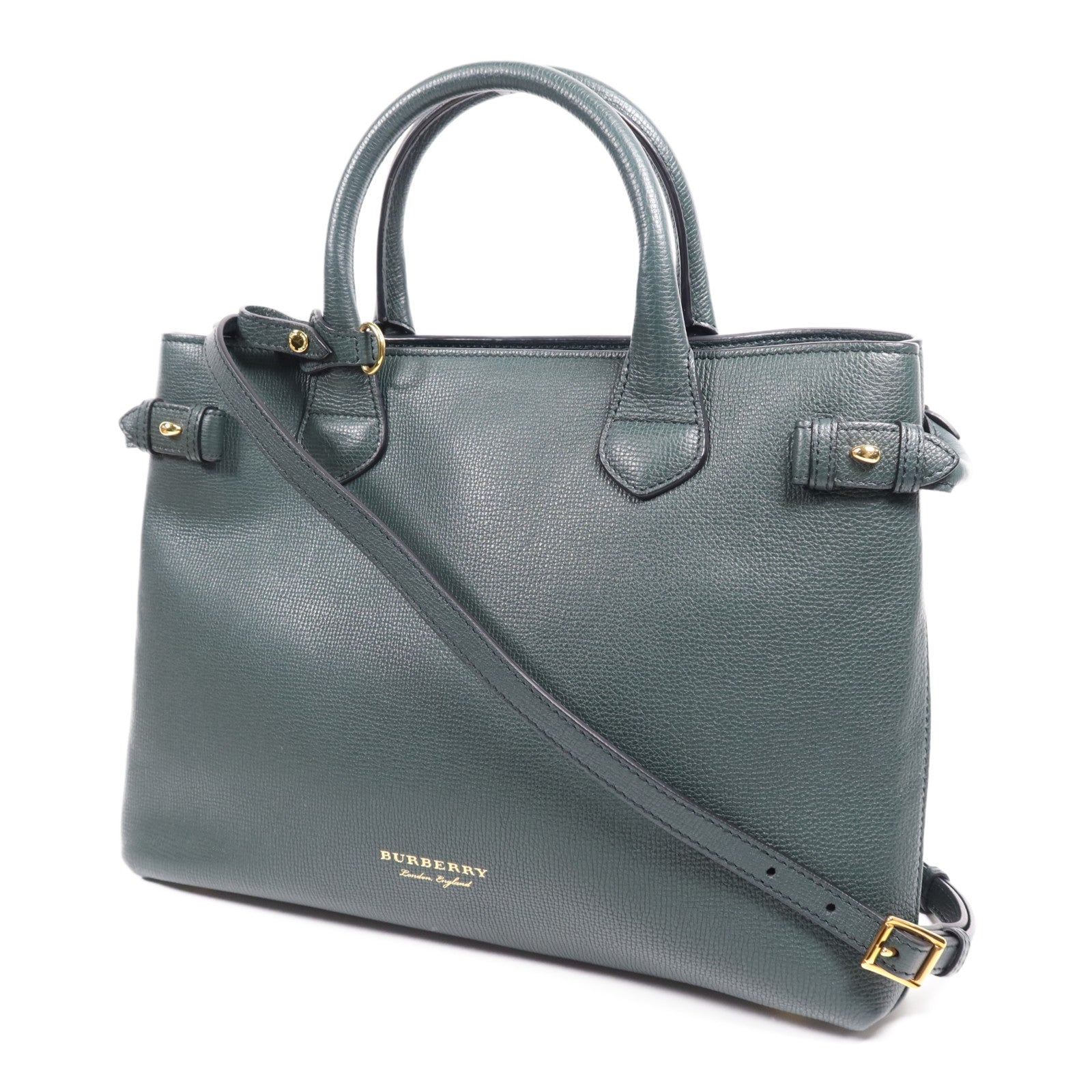 BURBERRY 牛皮皮革Shoulder Bag金扣手挽肩背兩用袋