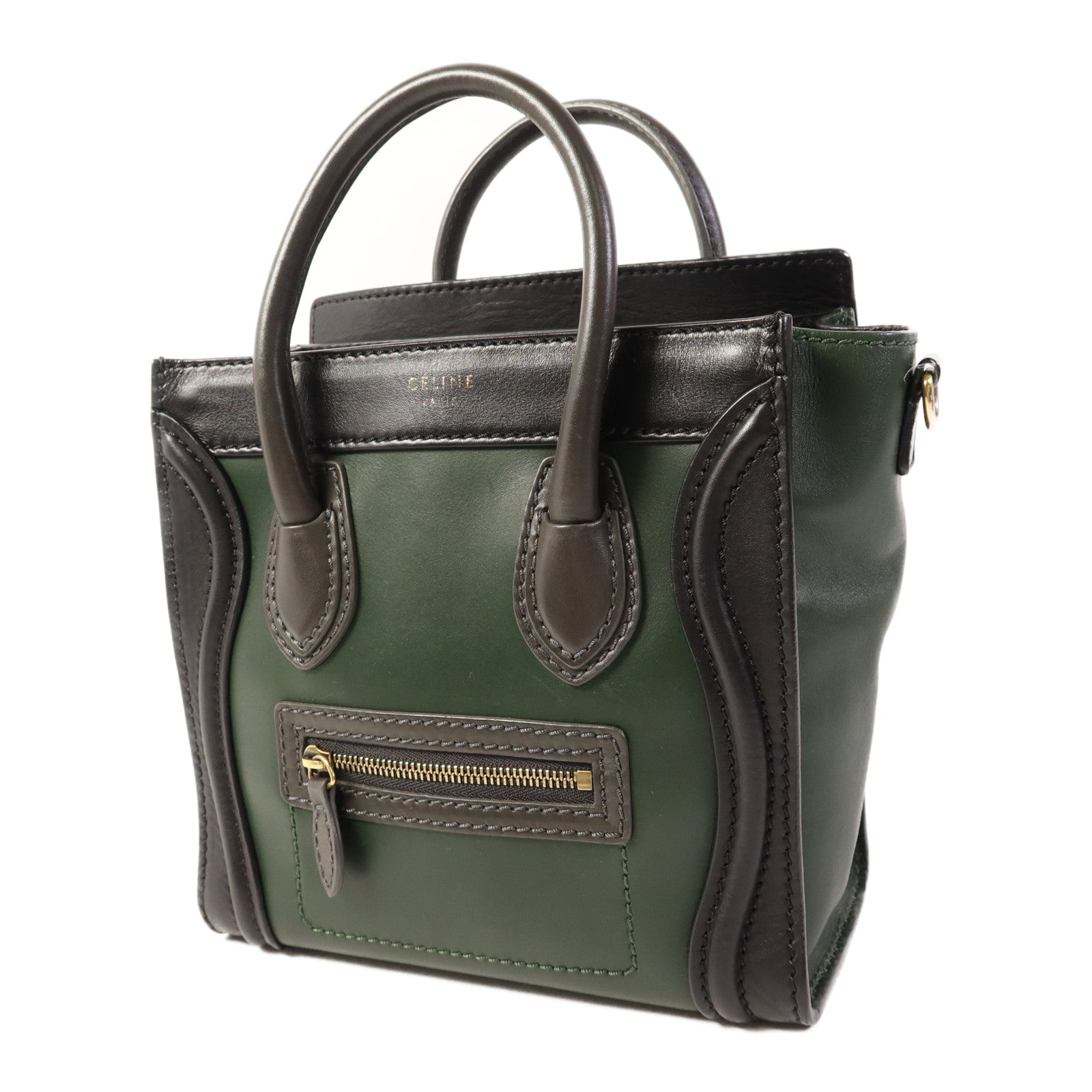 CELINE 牛皮皮革Nano Luggage金扣手挽肩背兩用袋