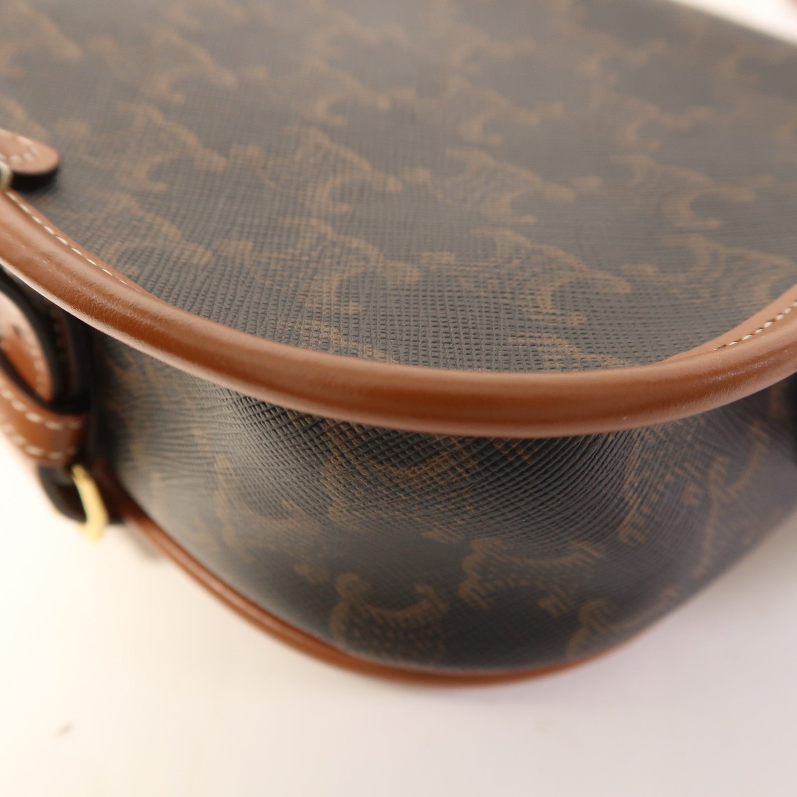 CELINE 塗層帆布Folco金扣肩背袋