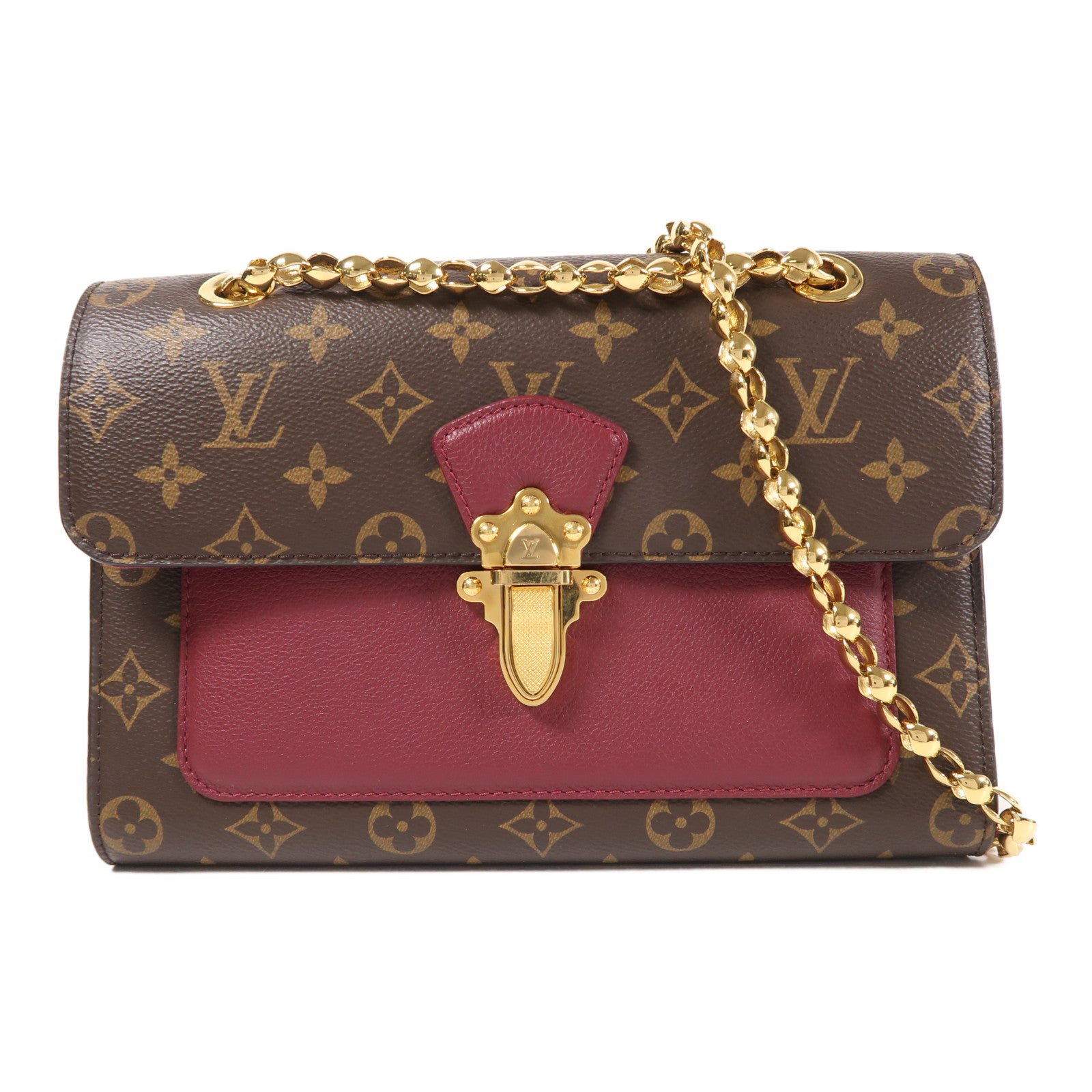 LOUIS VUITTON LV GHW Victoire Chain Shoulder Bag AH0197 Monogram Brown