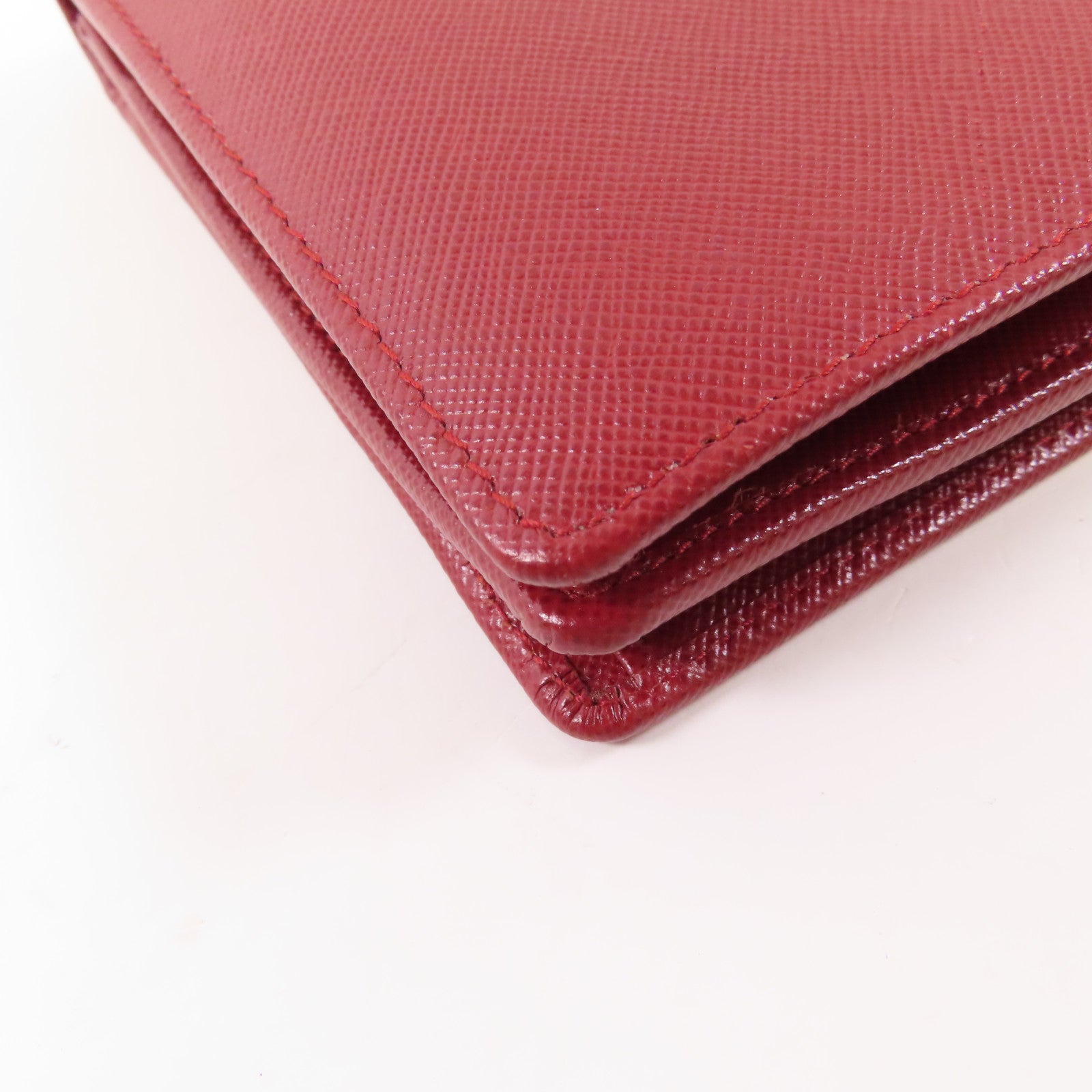 PRADA 【激減優惠】牛皮皮革Long Bifold Wallet銀扣長錢包