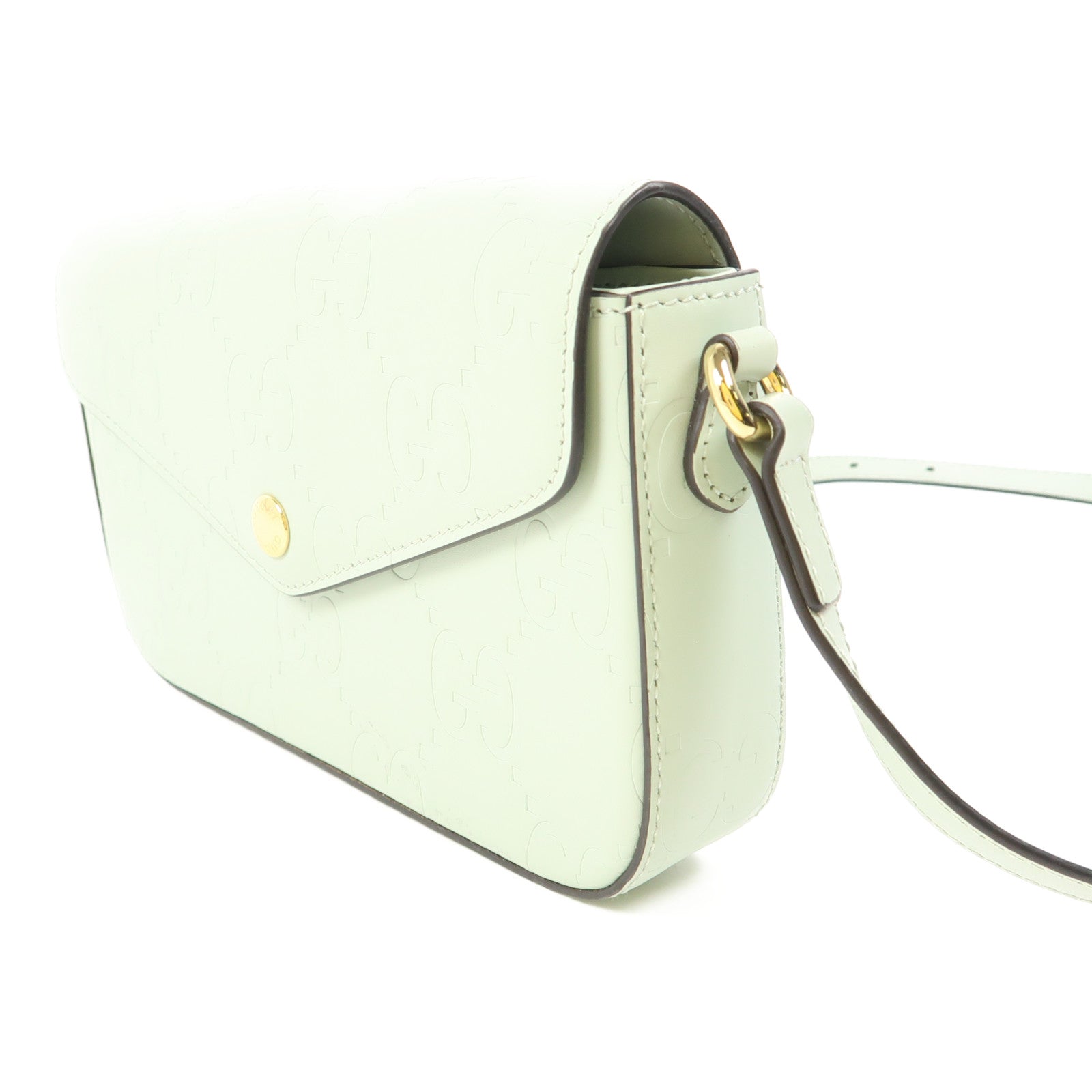 GUCCI 皮革GG Pochette金扣肩背袋