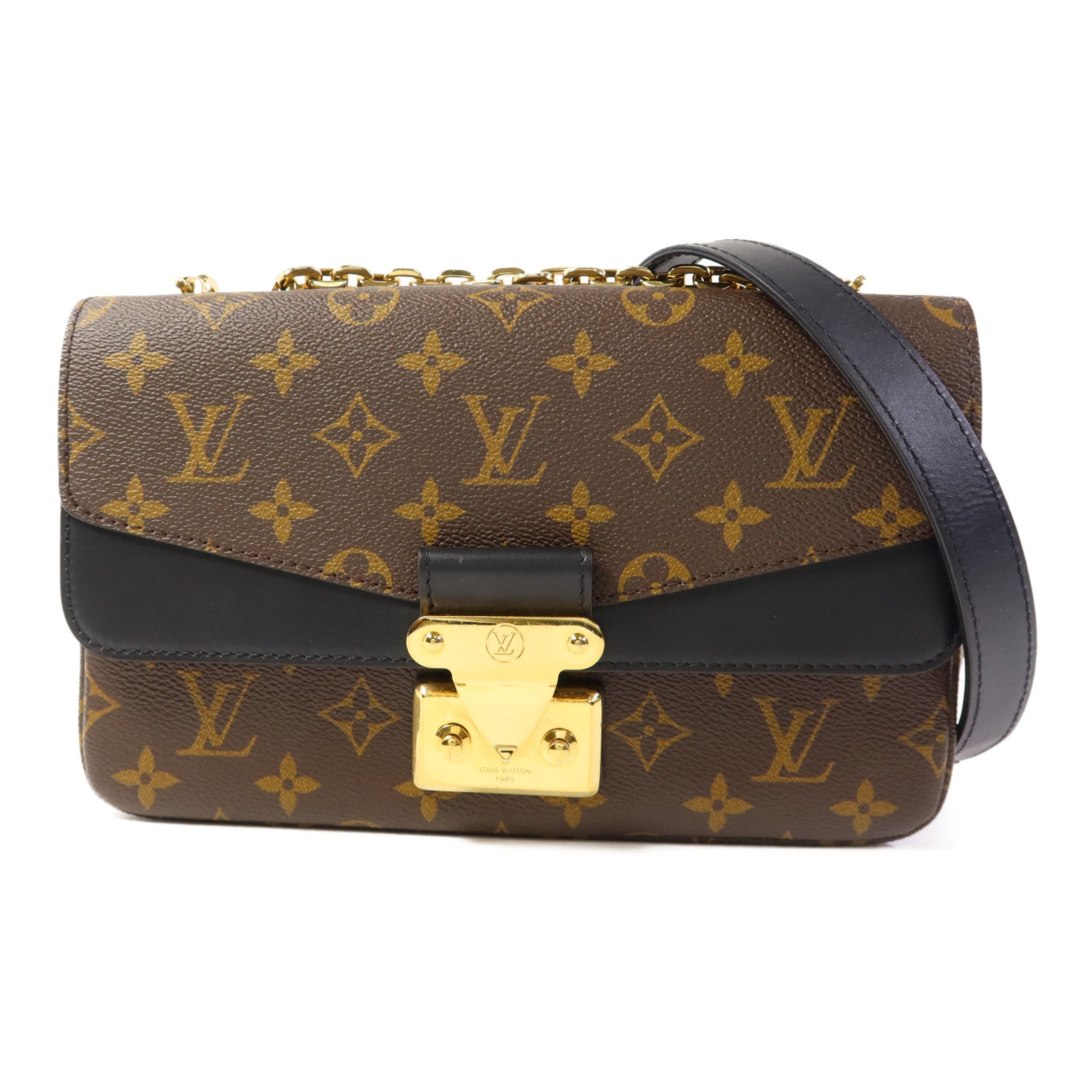 LOUIS VUITTON Monogram Marceau金扣肩背袋棕色