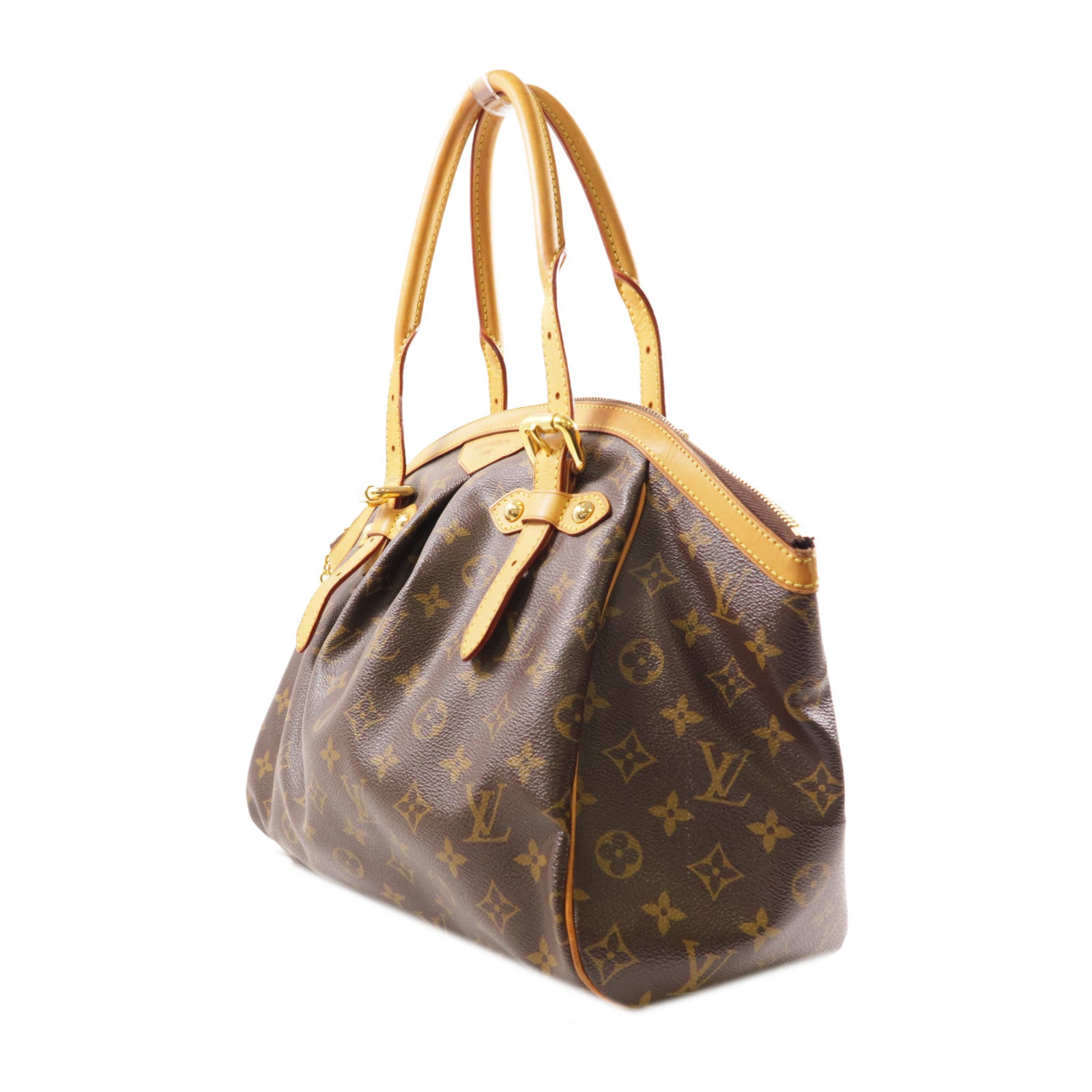 LOUIS VUITTON Monogram Tivoli GM金扣肩背袋棕色