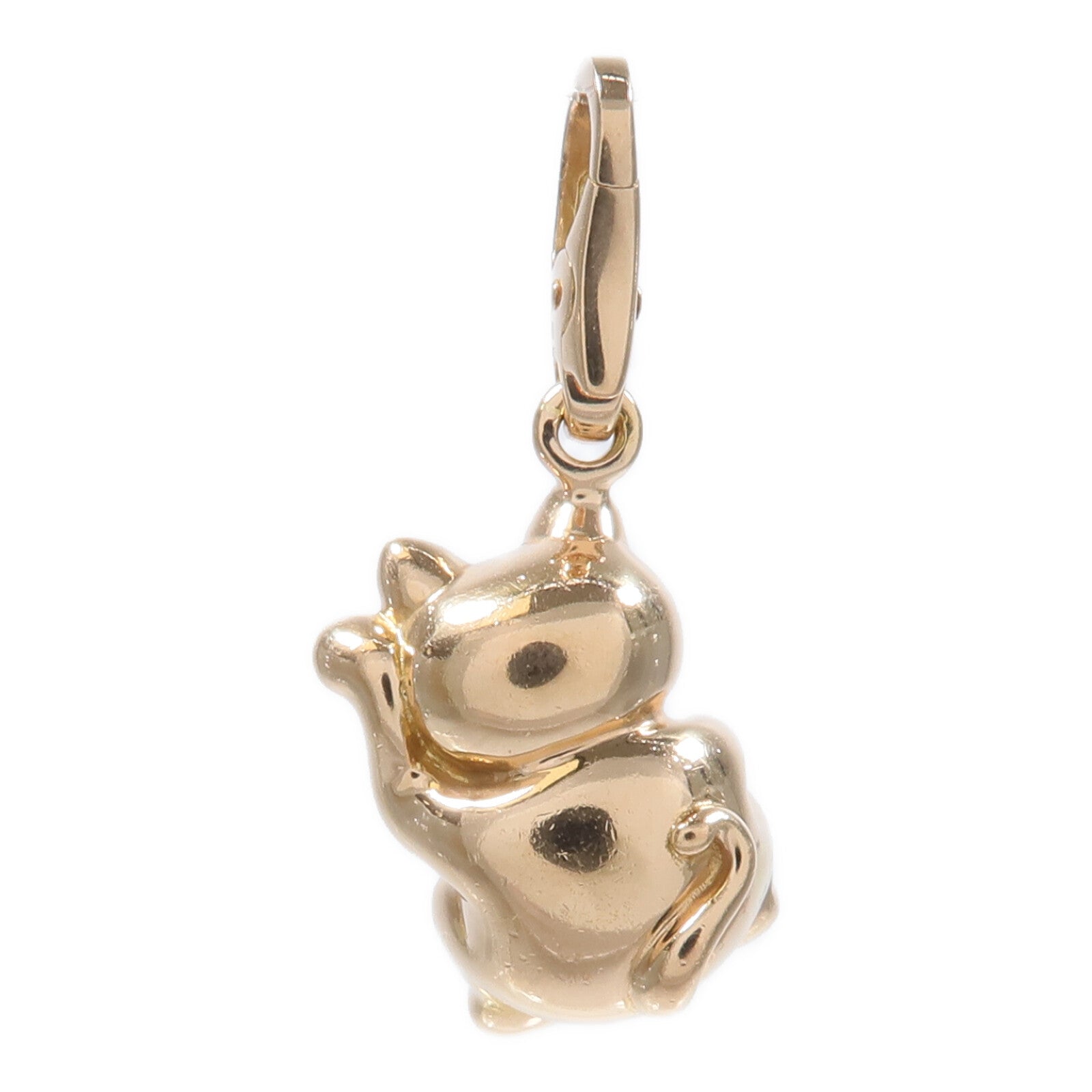 CARTIER 18K玫瑰金/白金Lucky Cat Charm掛飾