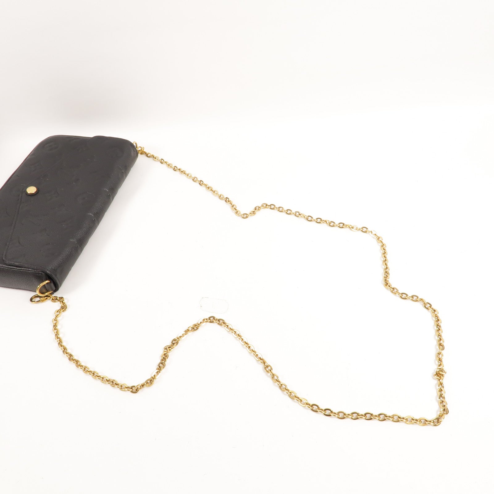 LOUIS VUITTON Monogram Empreinte Felicie Pochette 金扣鏈帶肩背袋
