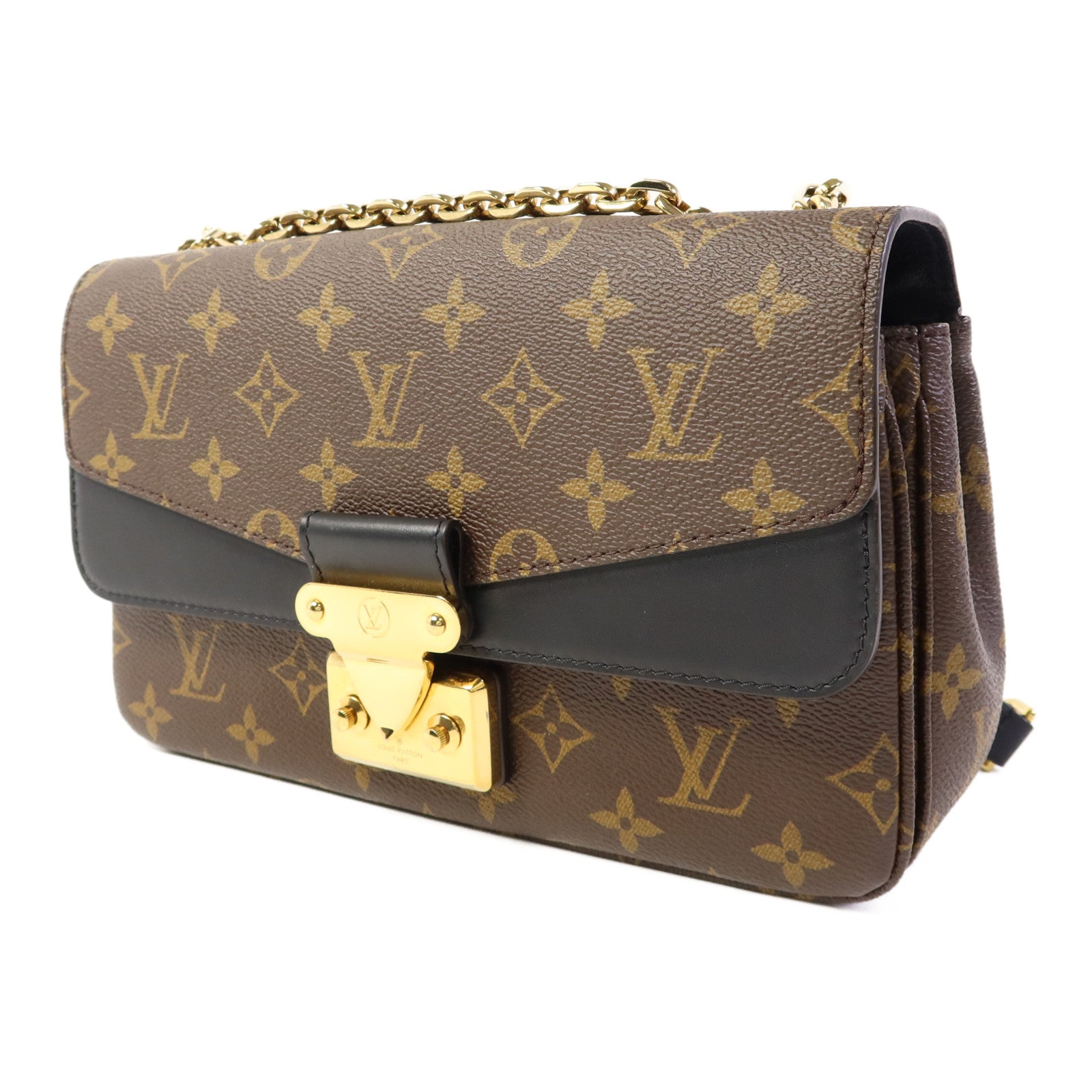 LOUIS VUITTON Monogram Marceau金扣肩背袋棕色